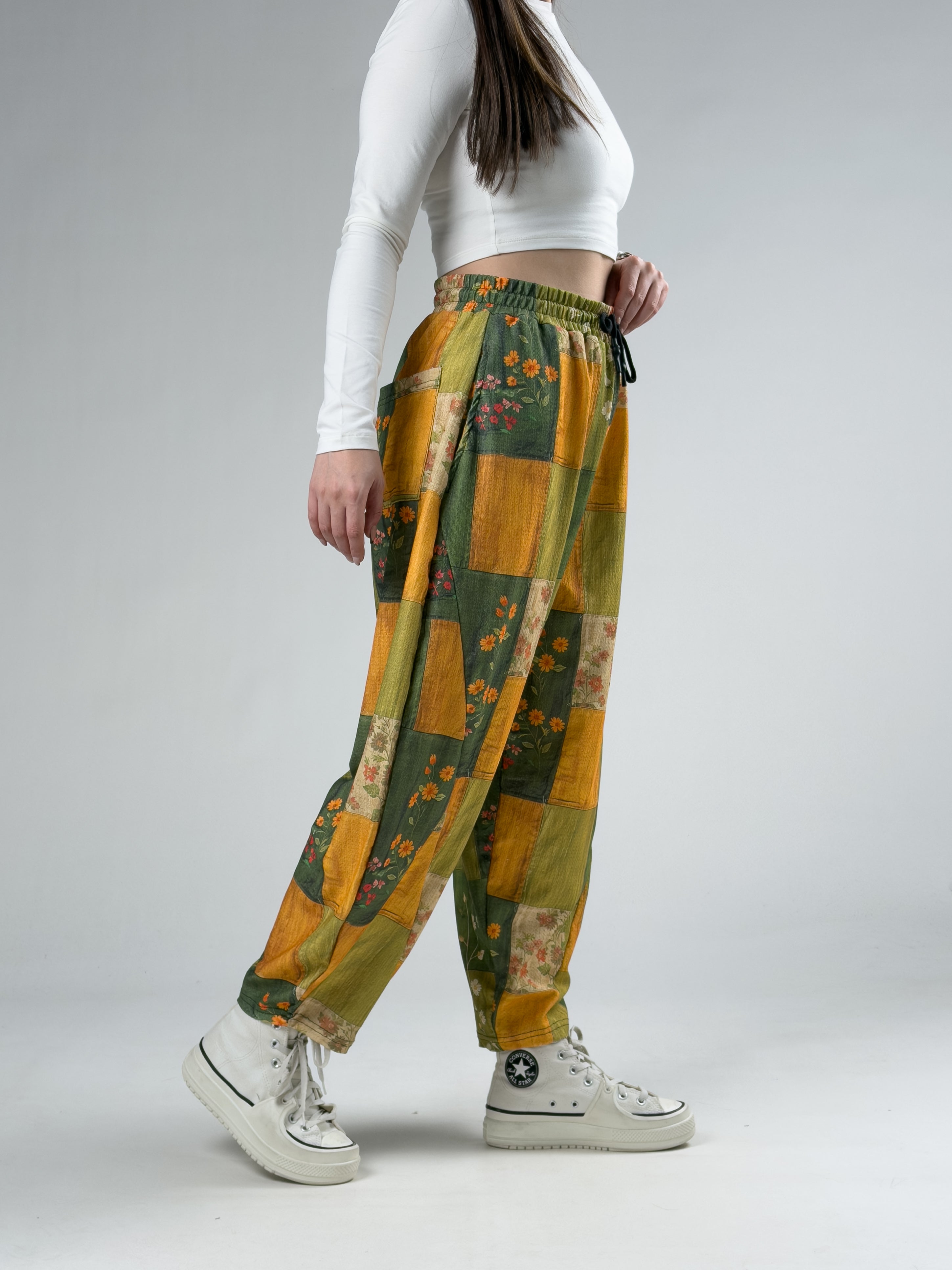 Etnik Rose Patchwork Kadın Pantolon COC2962