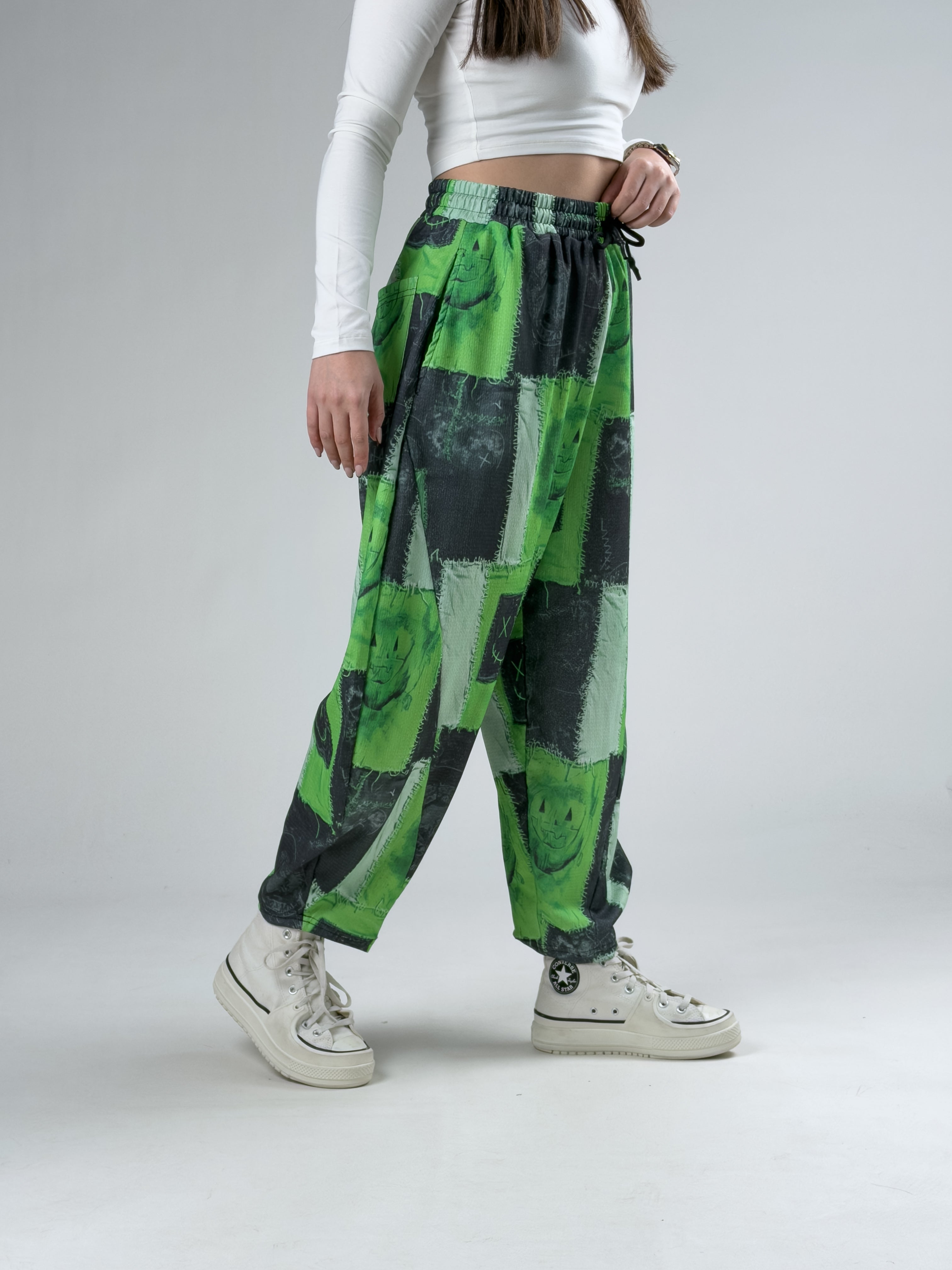 Etnik Smile Patchwork Kadın Pantolon COC2942