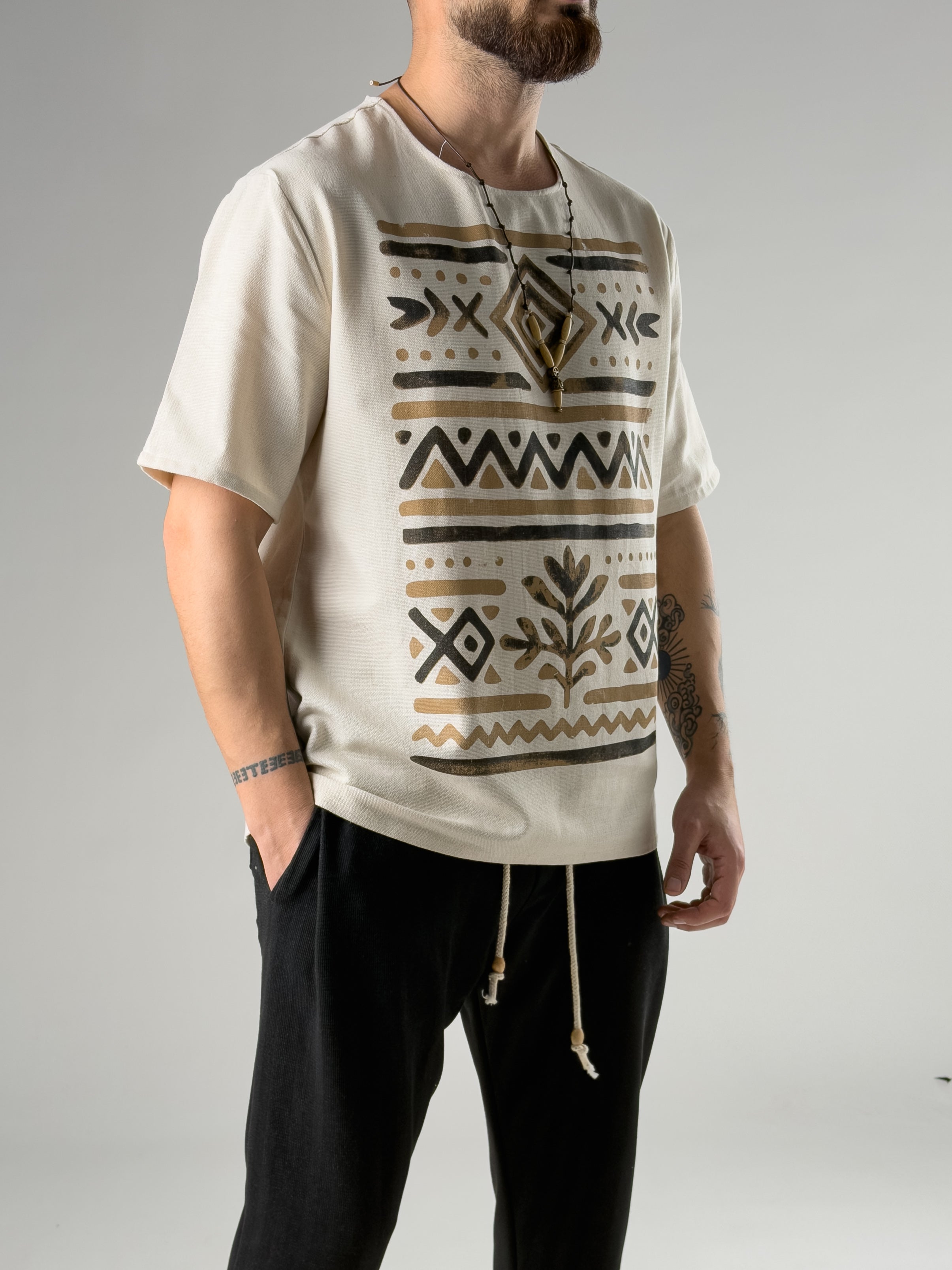 Etnik Tasarım Erkek T-Shirt COC2853