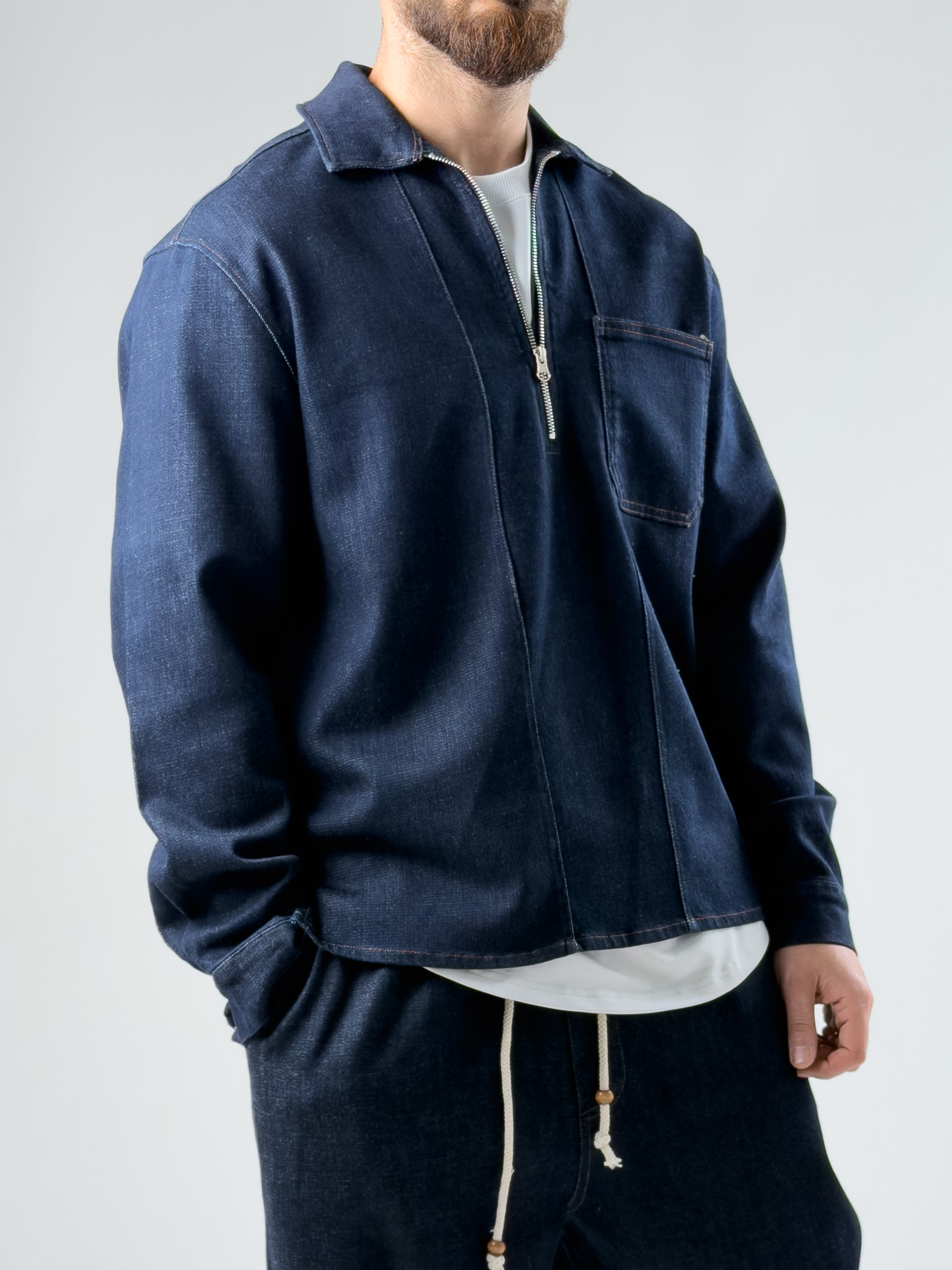 Fermuar Detaylı Denim Ceket COC2879