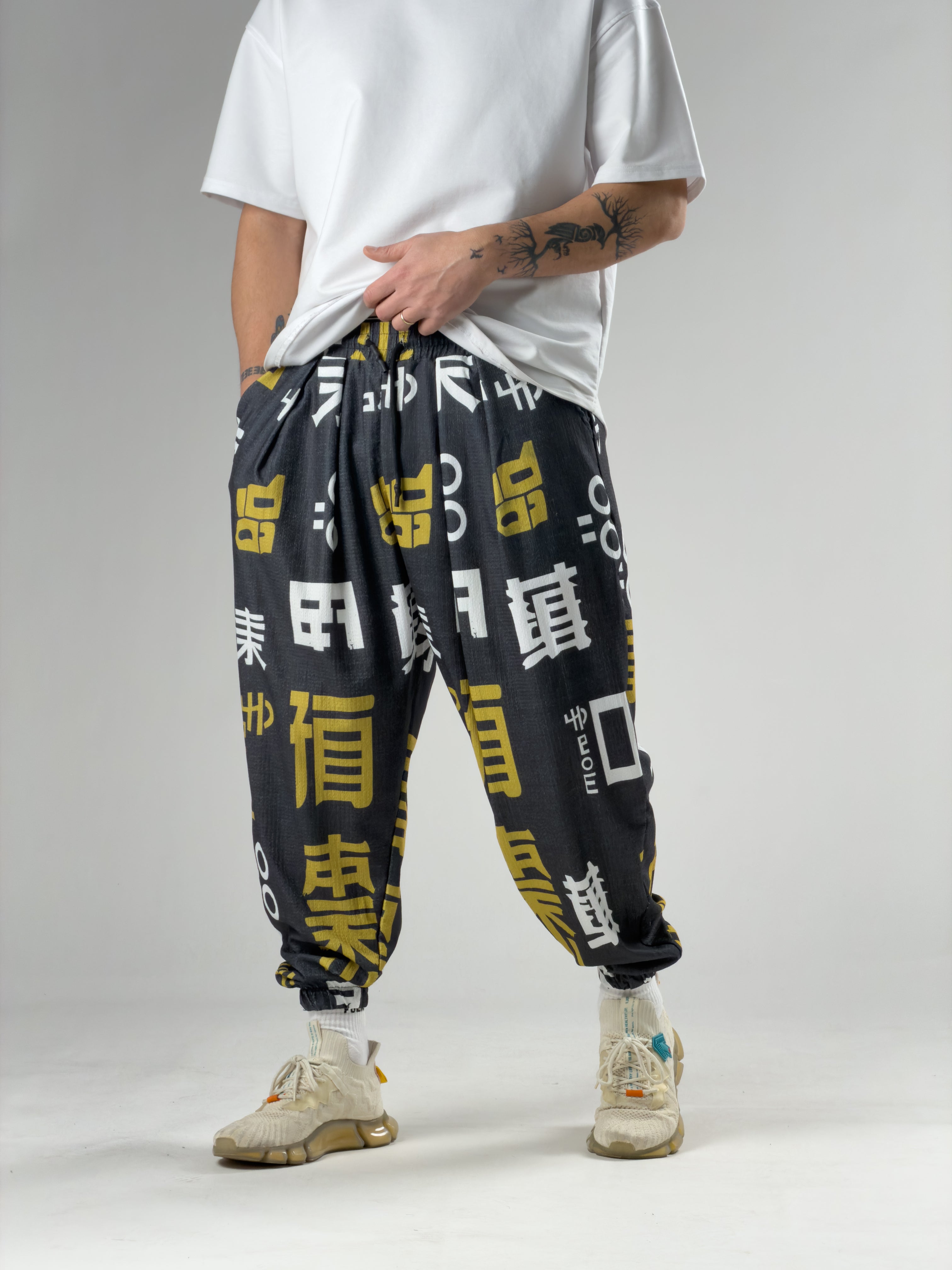 Füme Chinese Erkek Pileli Şalvar Pantolon COC2943