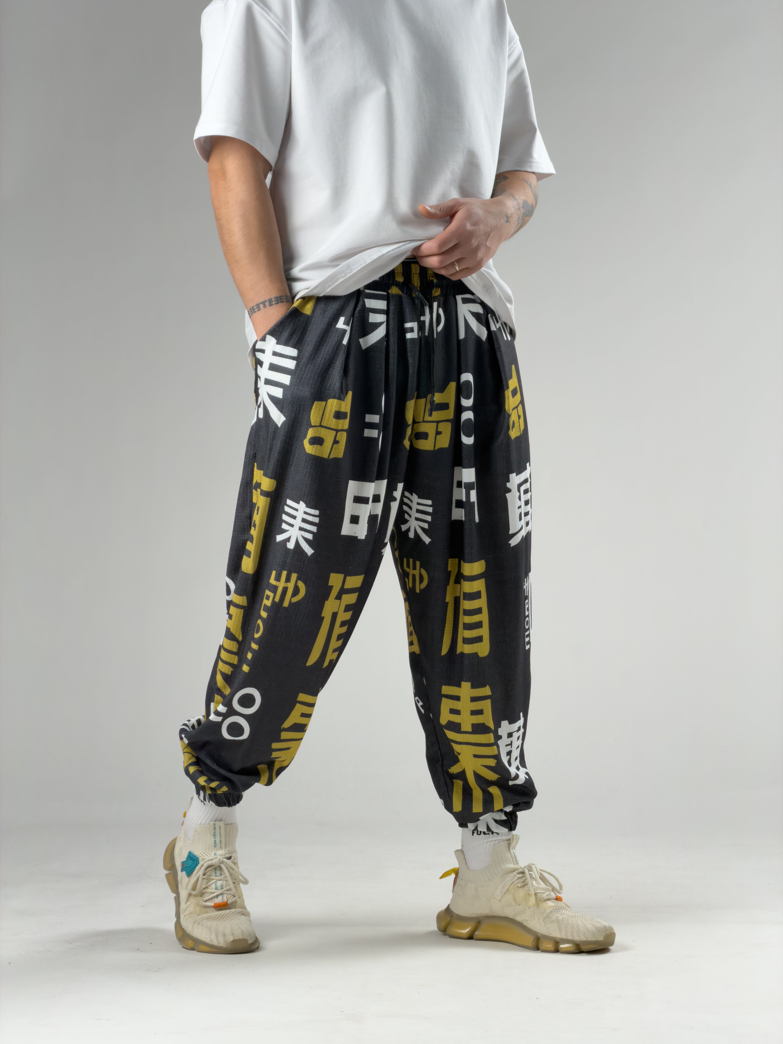 Füme Chinese Erkek Pileli Şalvar Pantolon COC2943