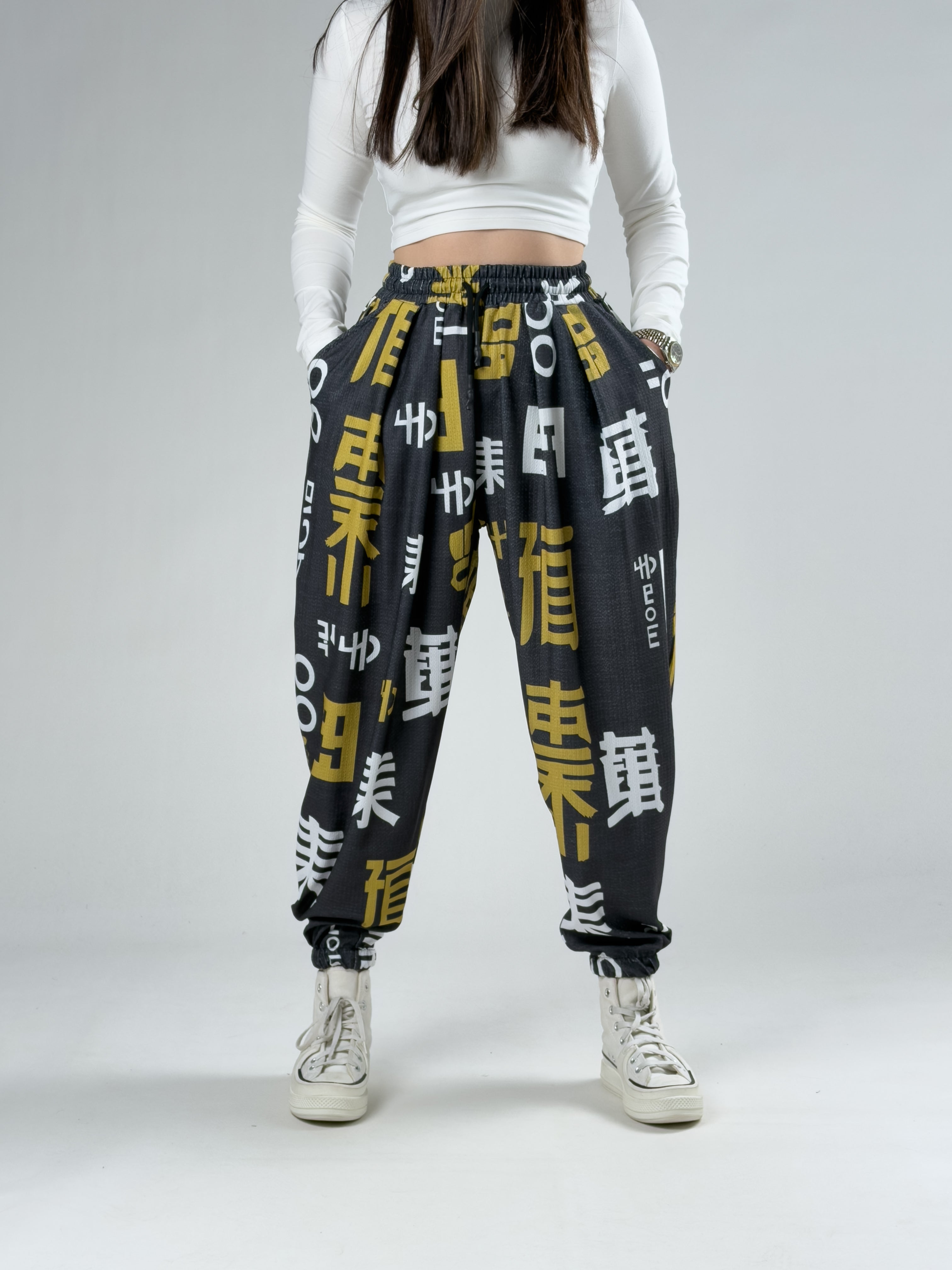 Füme Chinese Kadın Pileli Jogger Pantolon COC2944