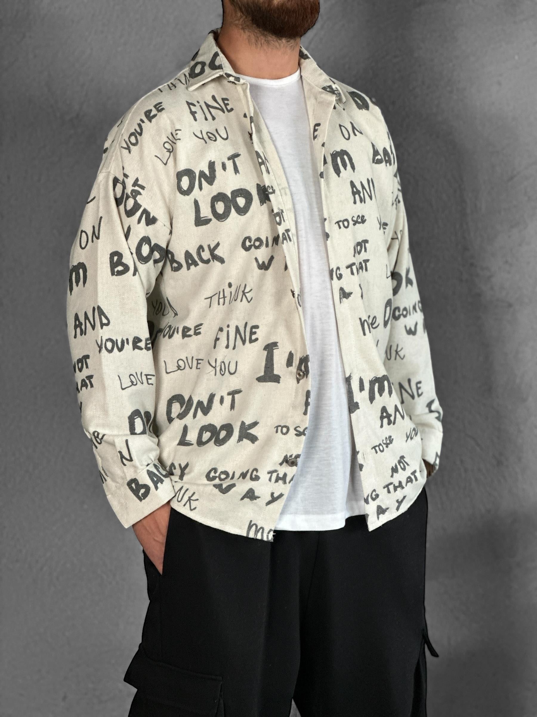 Gabardin Kumaş Love Spor Gömlek COC2297