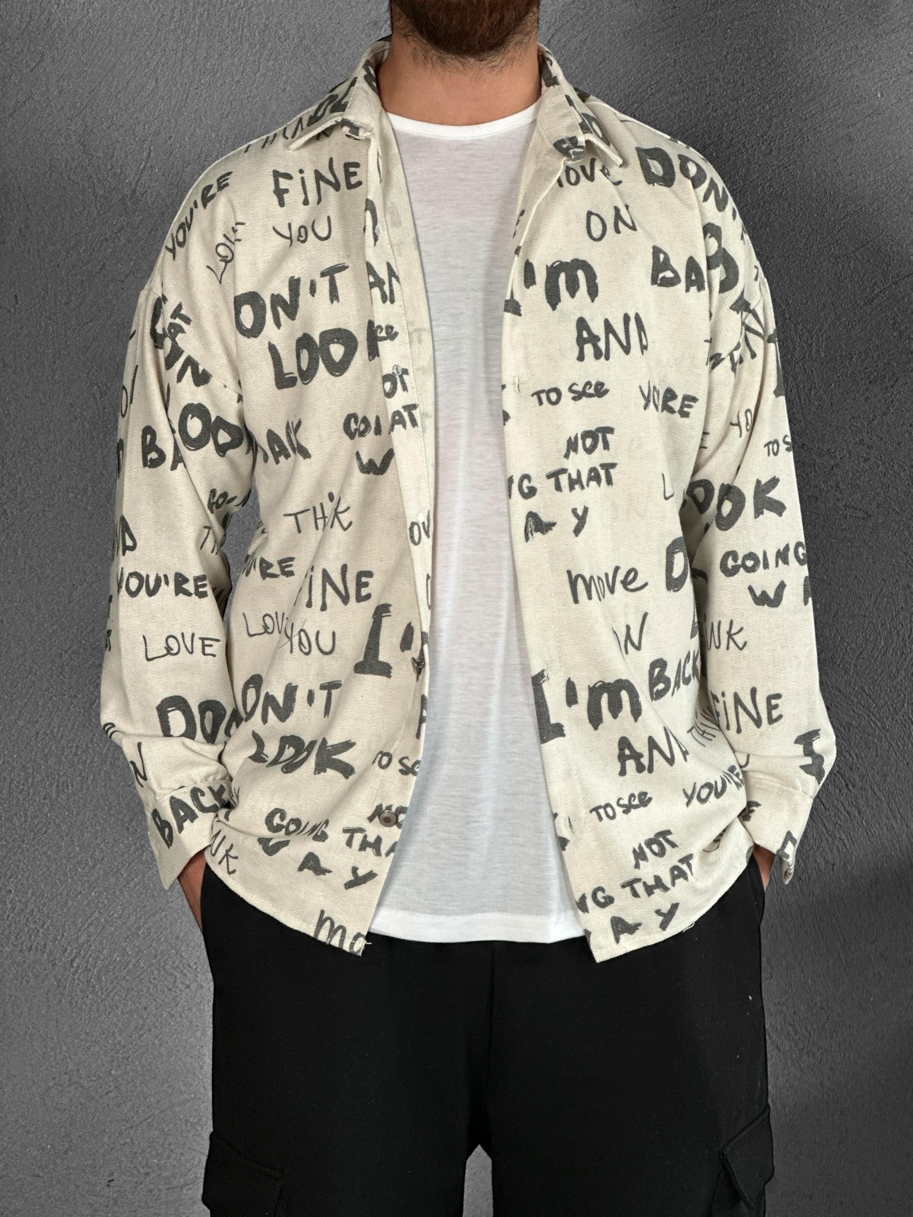 Gabardin Kumaş Love Spor Gömlek COC2297