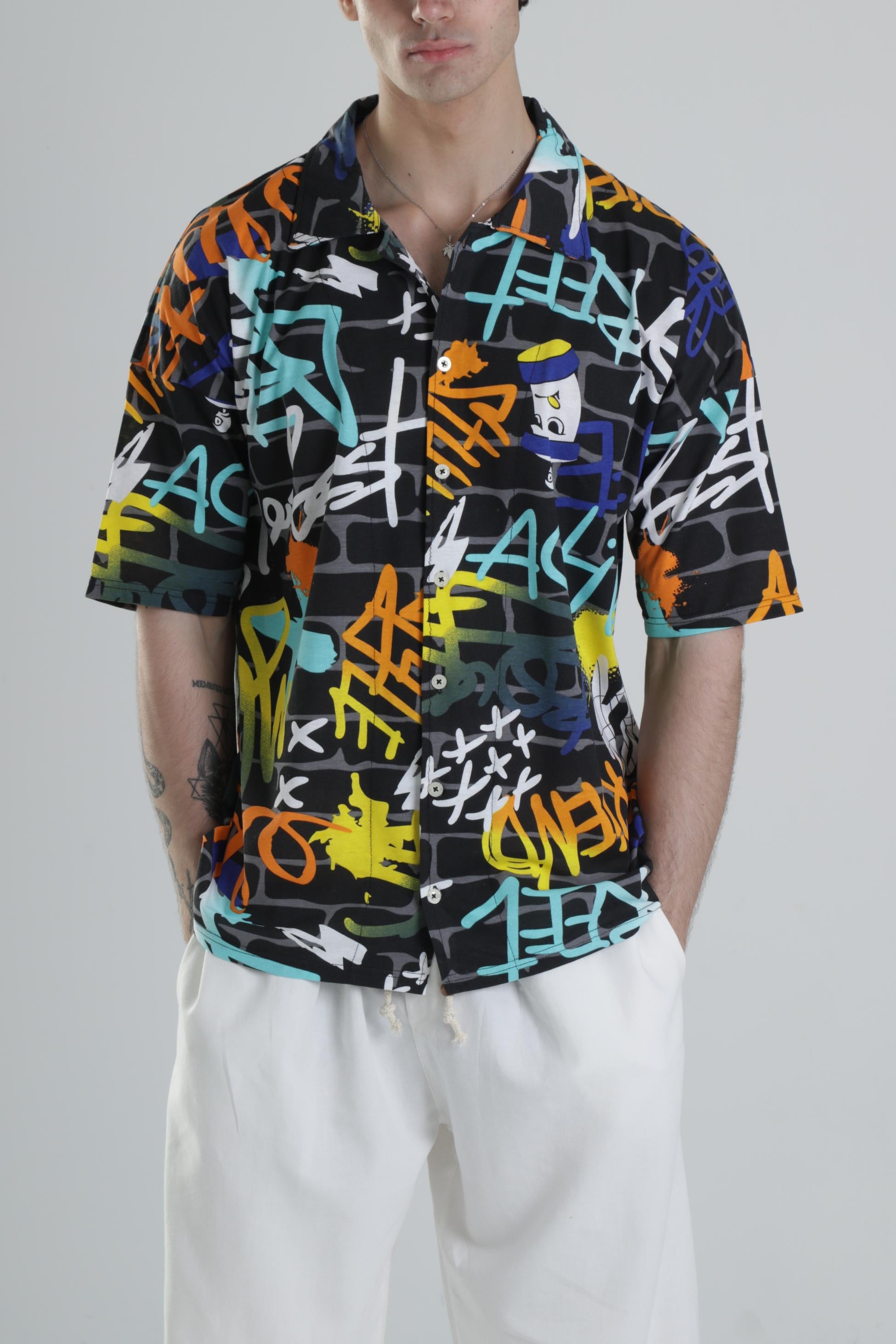 Grafiti Desenli Gömlek COC2109