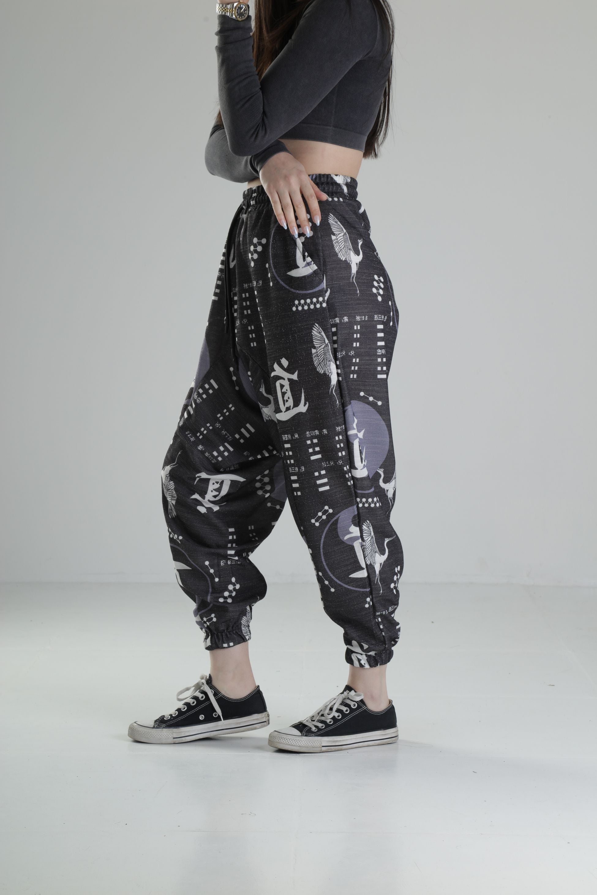 Gri Desenli Spor Şalvar COC2115