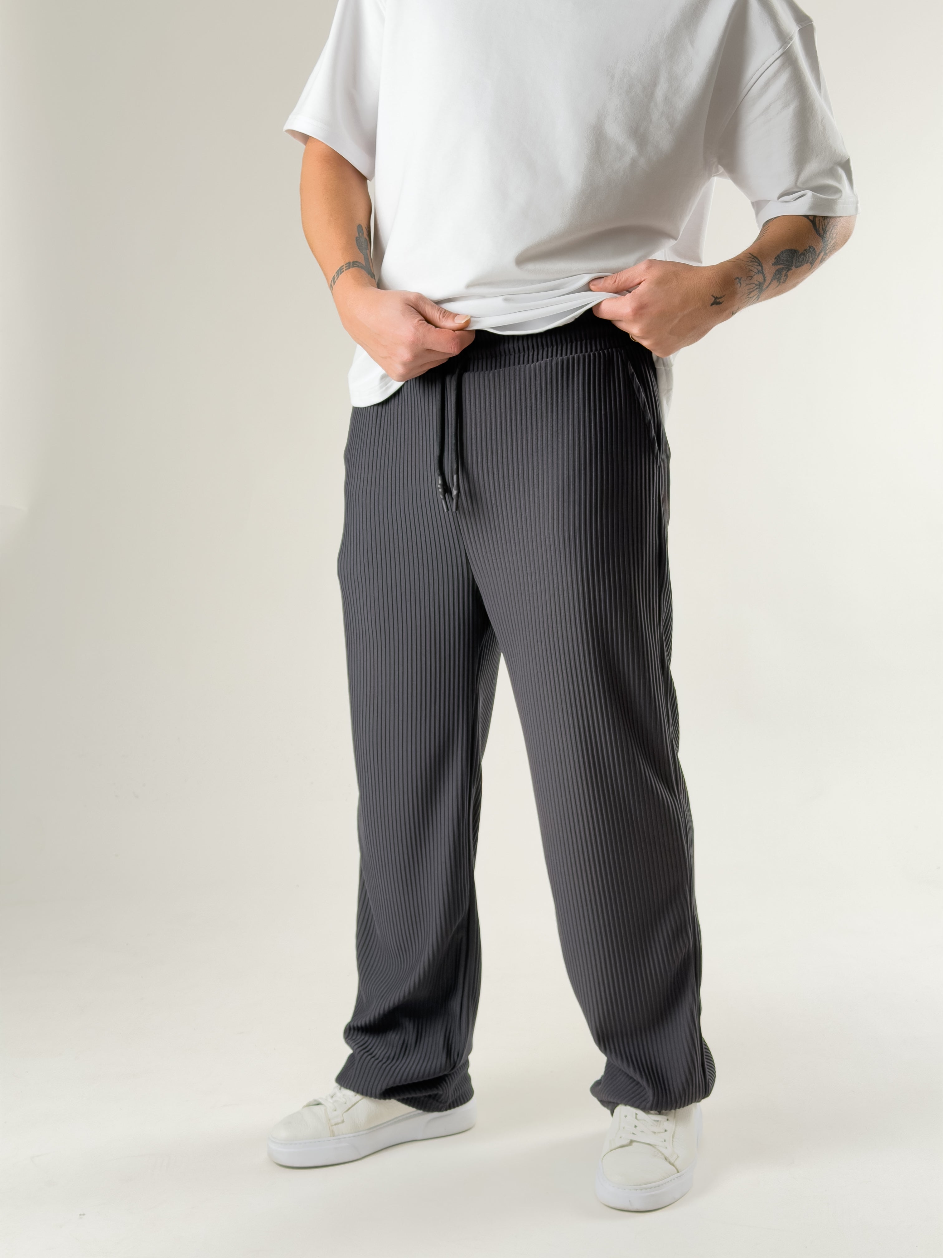 Gri Fitilli Erkek Baggy Pantolon COC2714