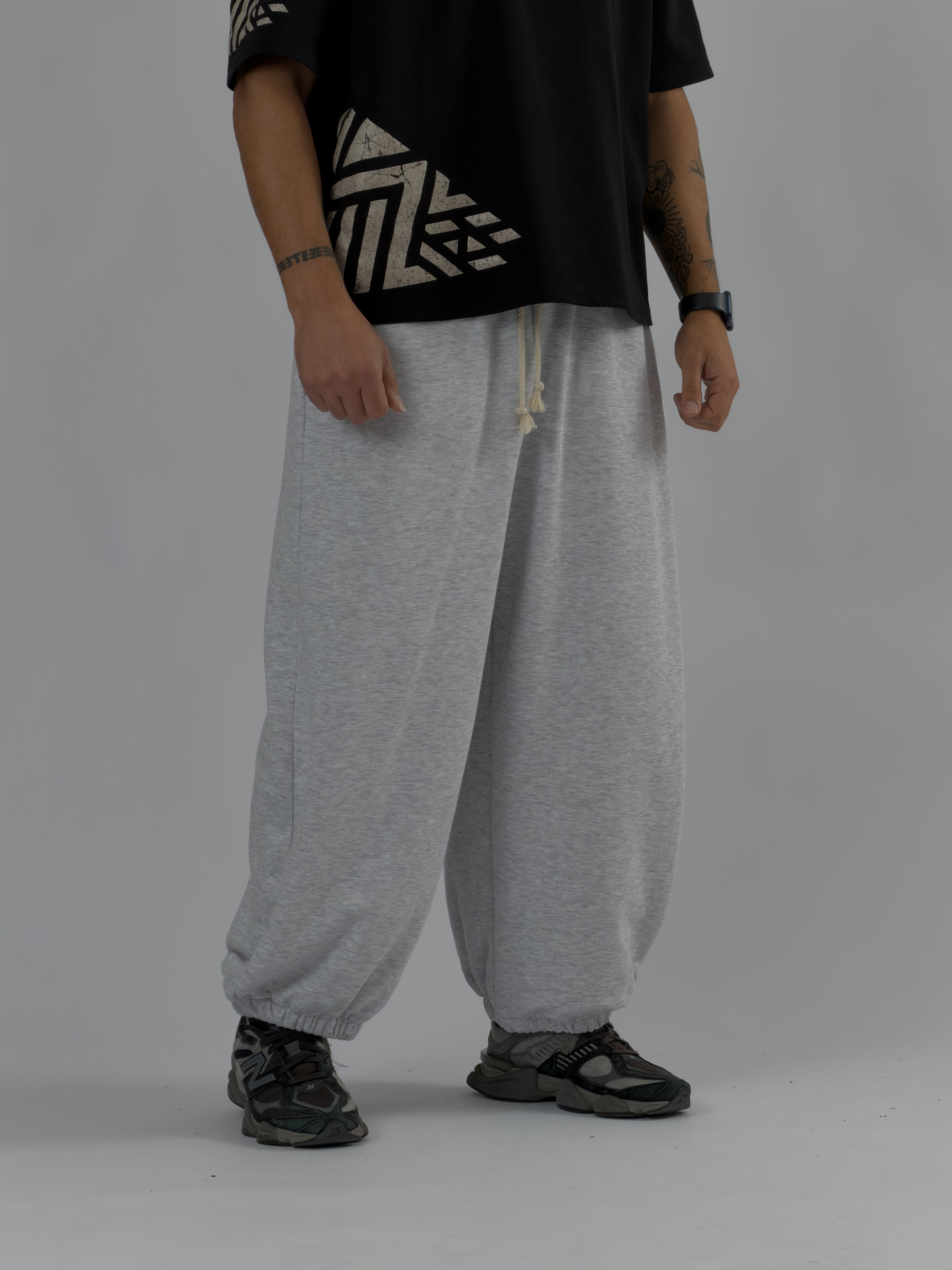 Gri Oversize Baggy Erkek Pantolon COC3416