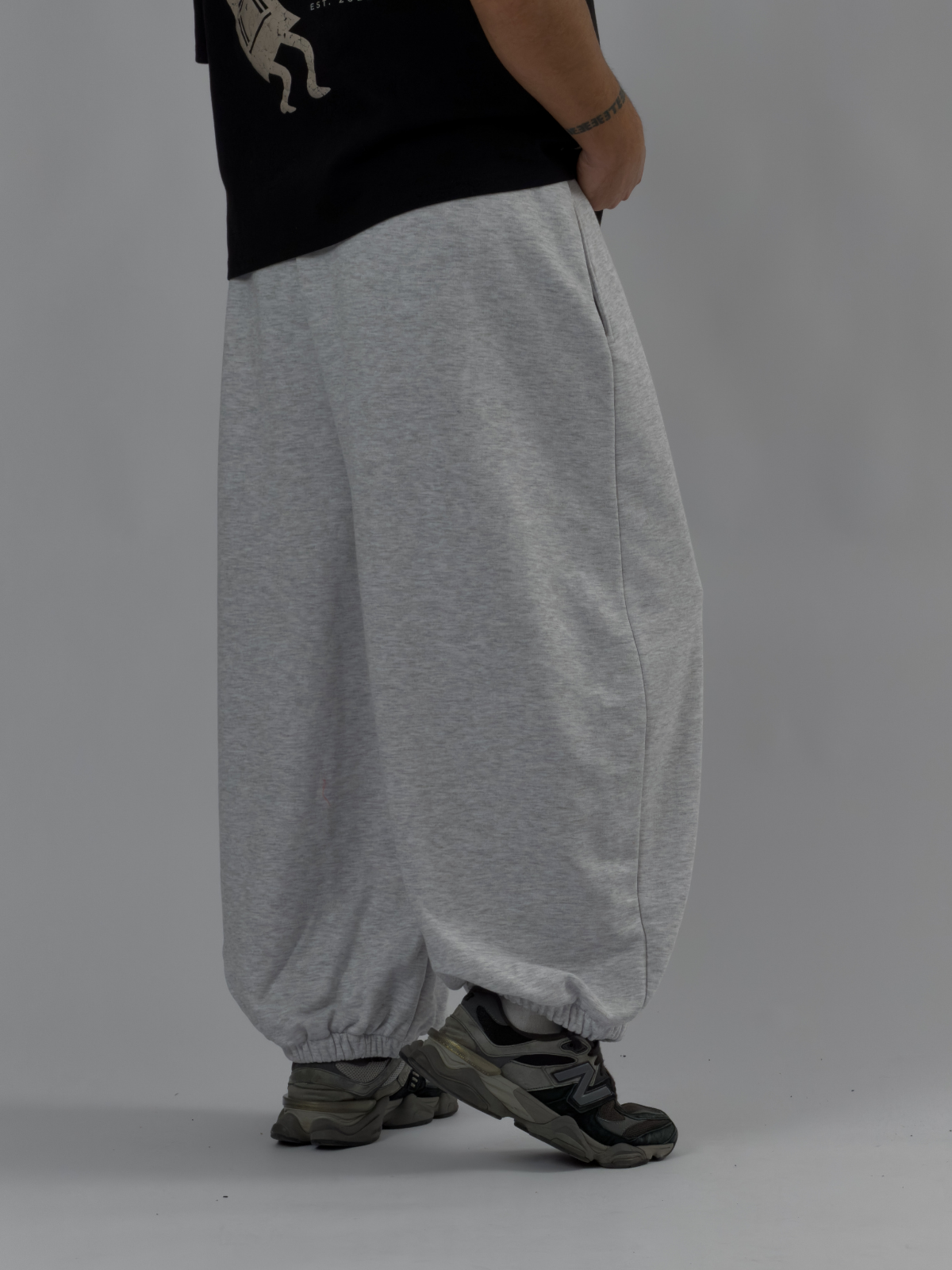 Gri Oversize Baggy Erkek Pantolon COC3416