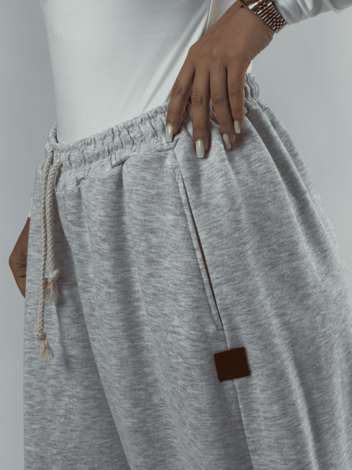 Gri Oversize Kadın Baggy Pantolon COC3430