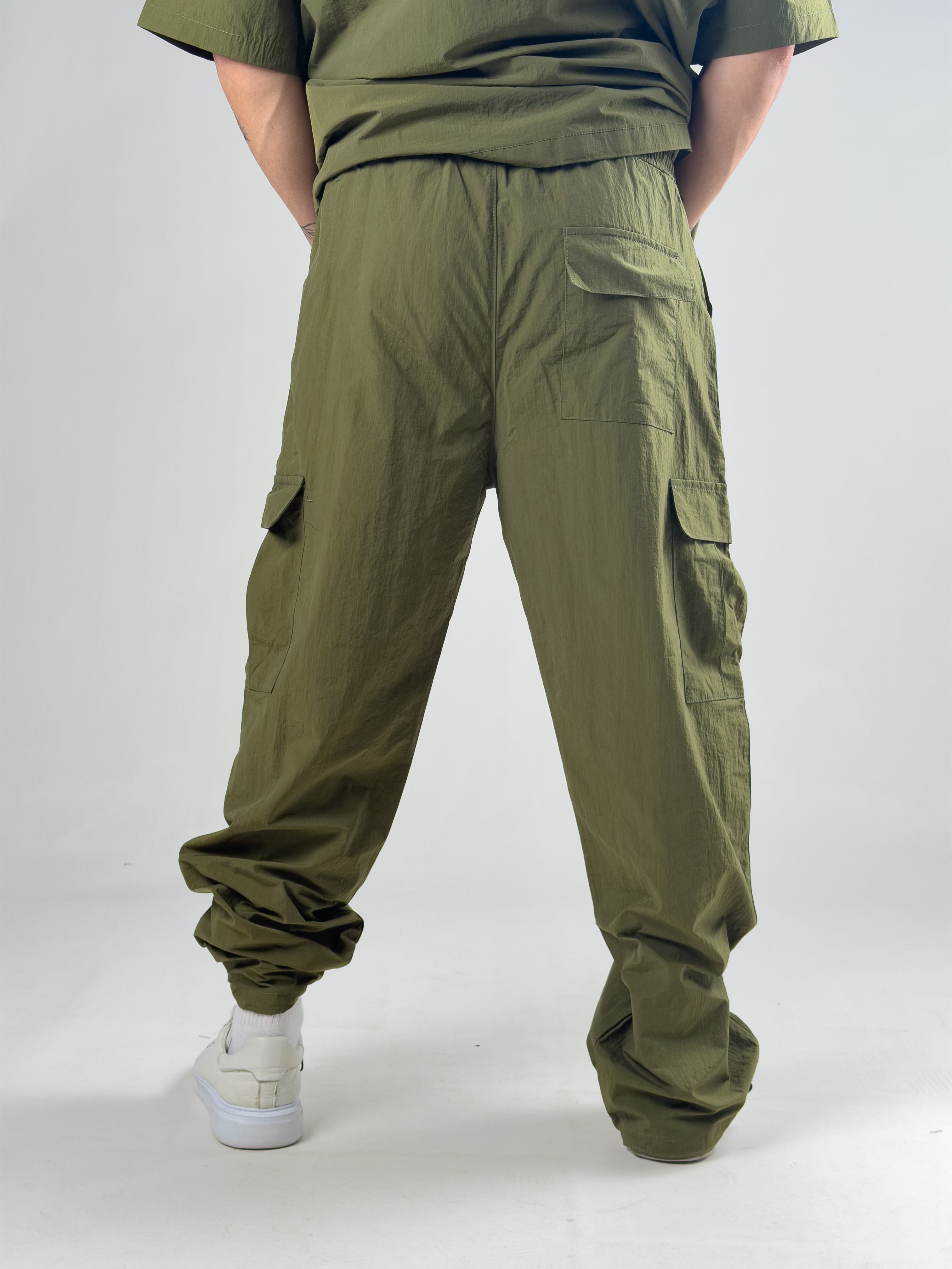 Haki Oversize Erkek Paraşüt Takım COC3082