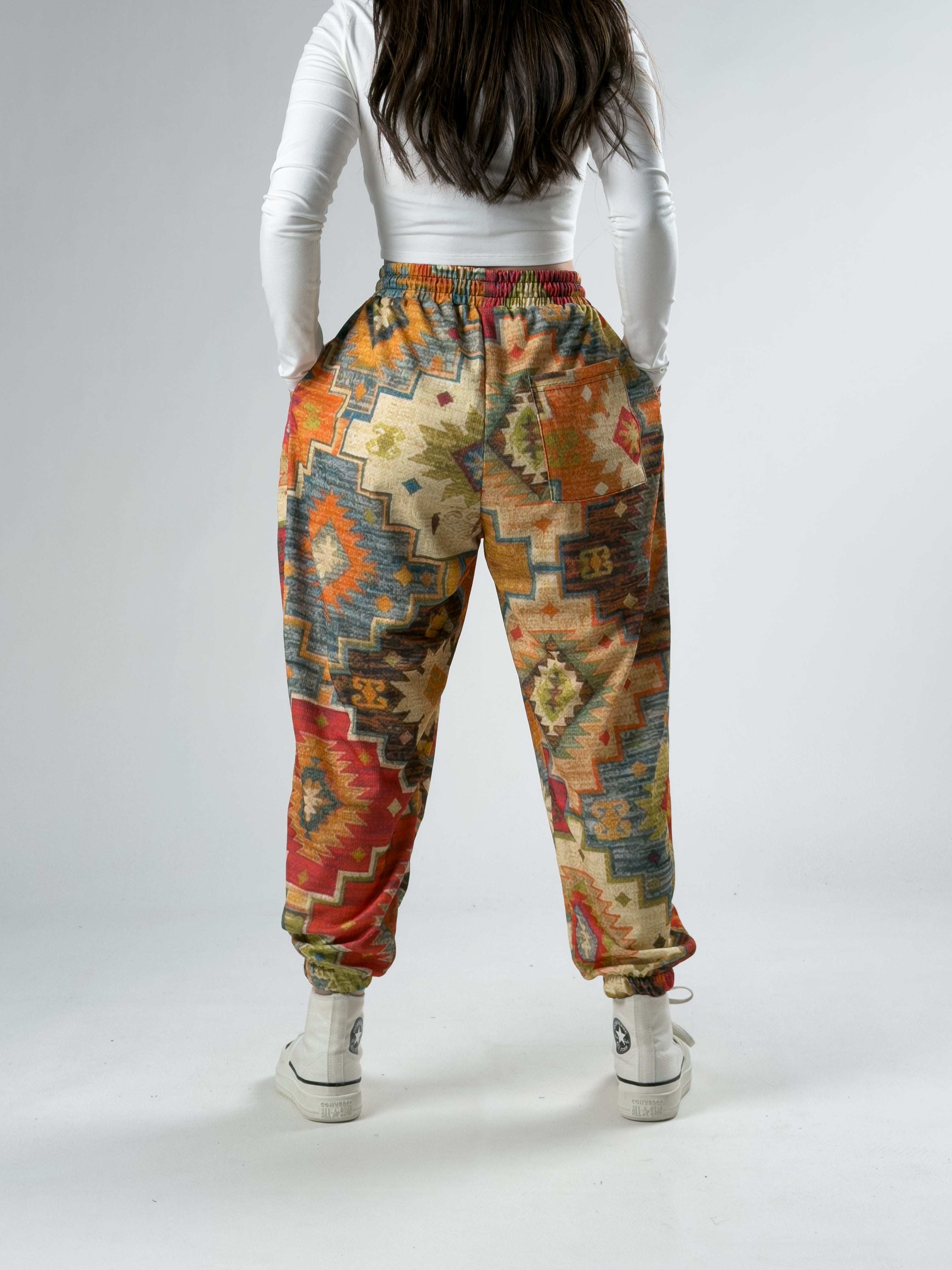 Halı Desenli Kadın Jogger Pantolon COC2920