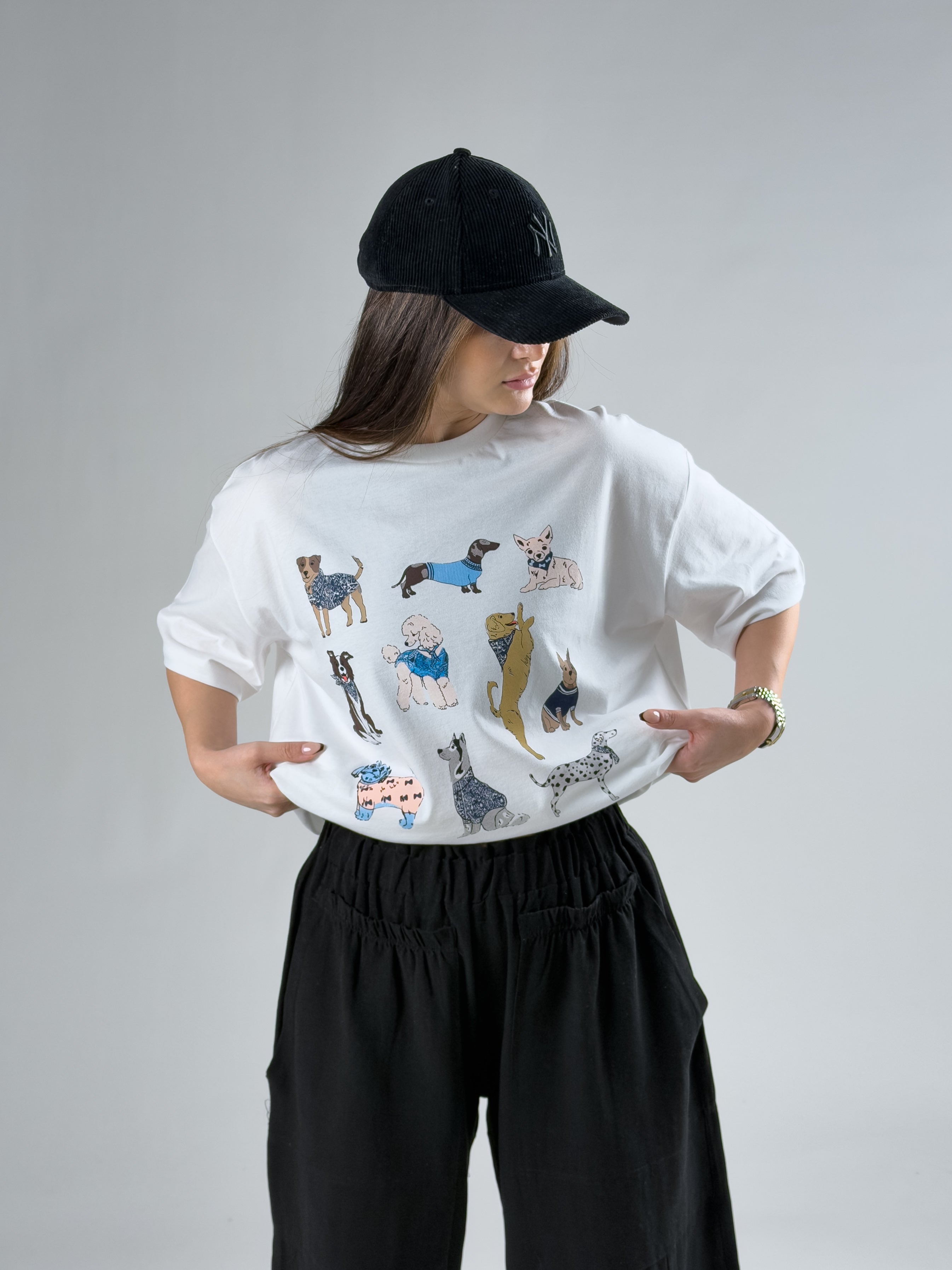 Hayvan Desenli Kadın Basic T-Shirt COC3045