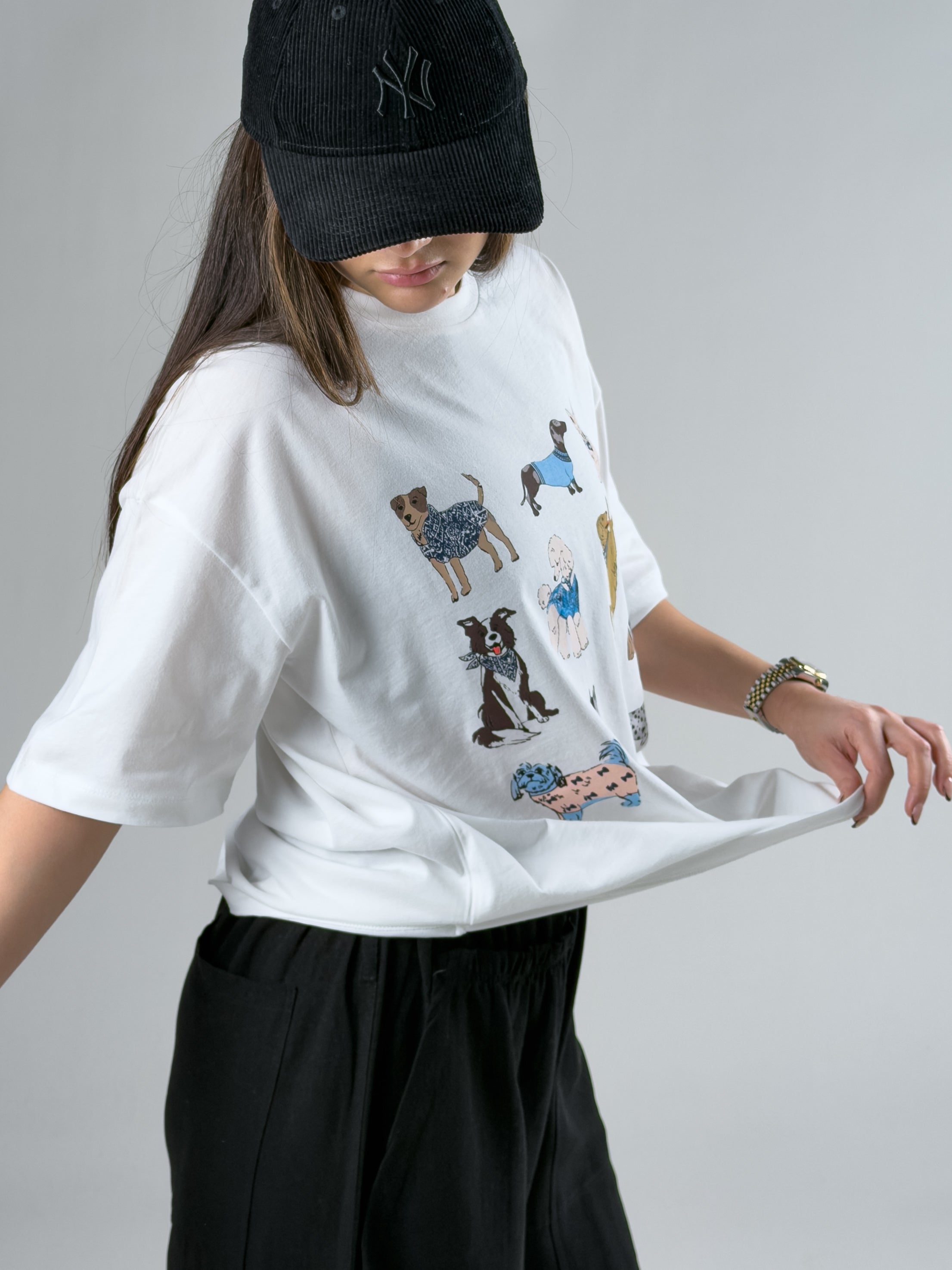 Hayvan Desenli Kadın Basic T-Shirt COC3045