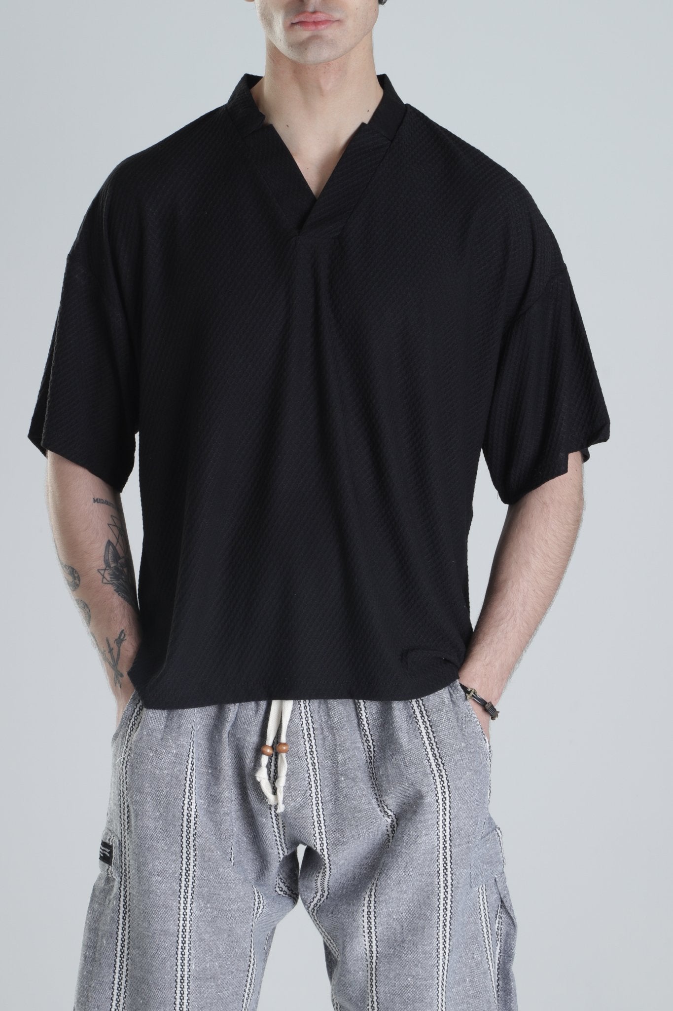 İtalyan Kesim Siyah T-Shirt COC2143