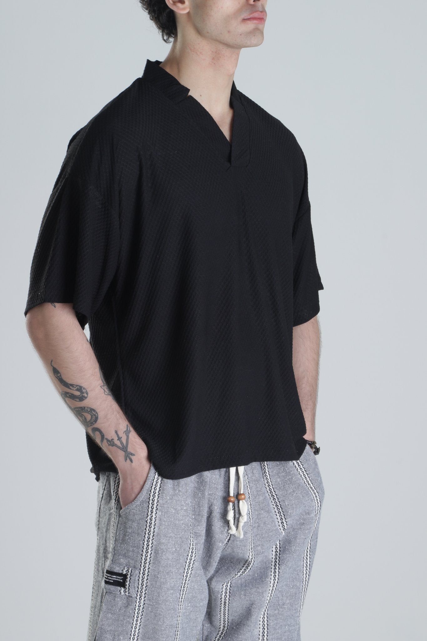 İtalyan Kesim Siyah T-Shirt COC2143