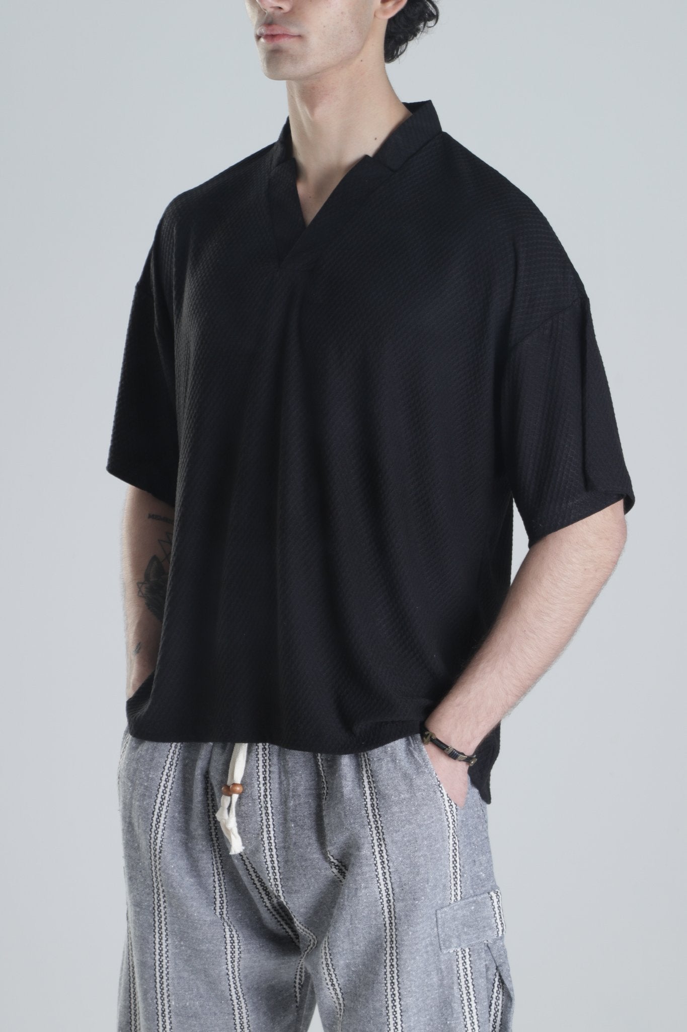 İtalyan Kesim Siyah T-Shirt COC2143