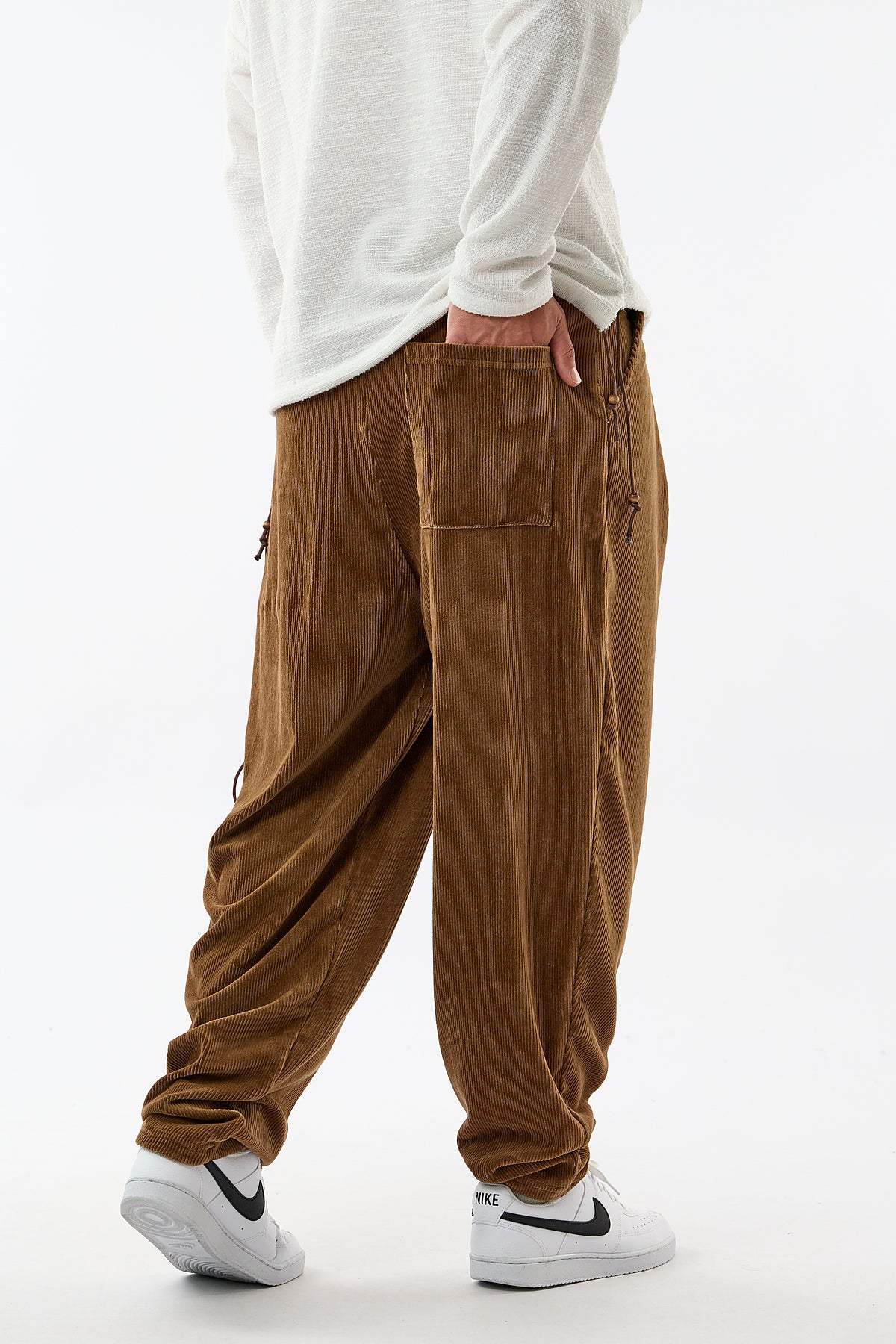 Kadife Pileli Taba Jogger Erkek Pantolon COC3620