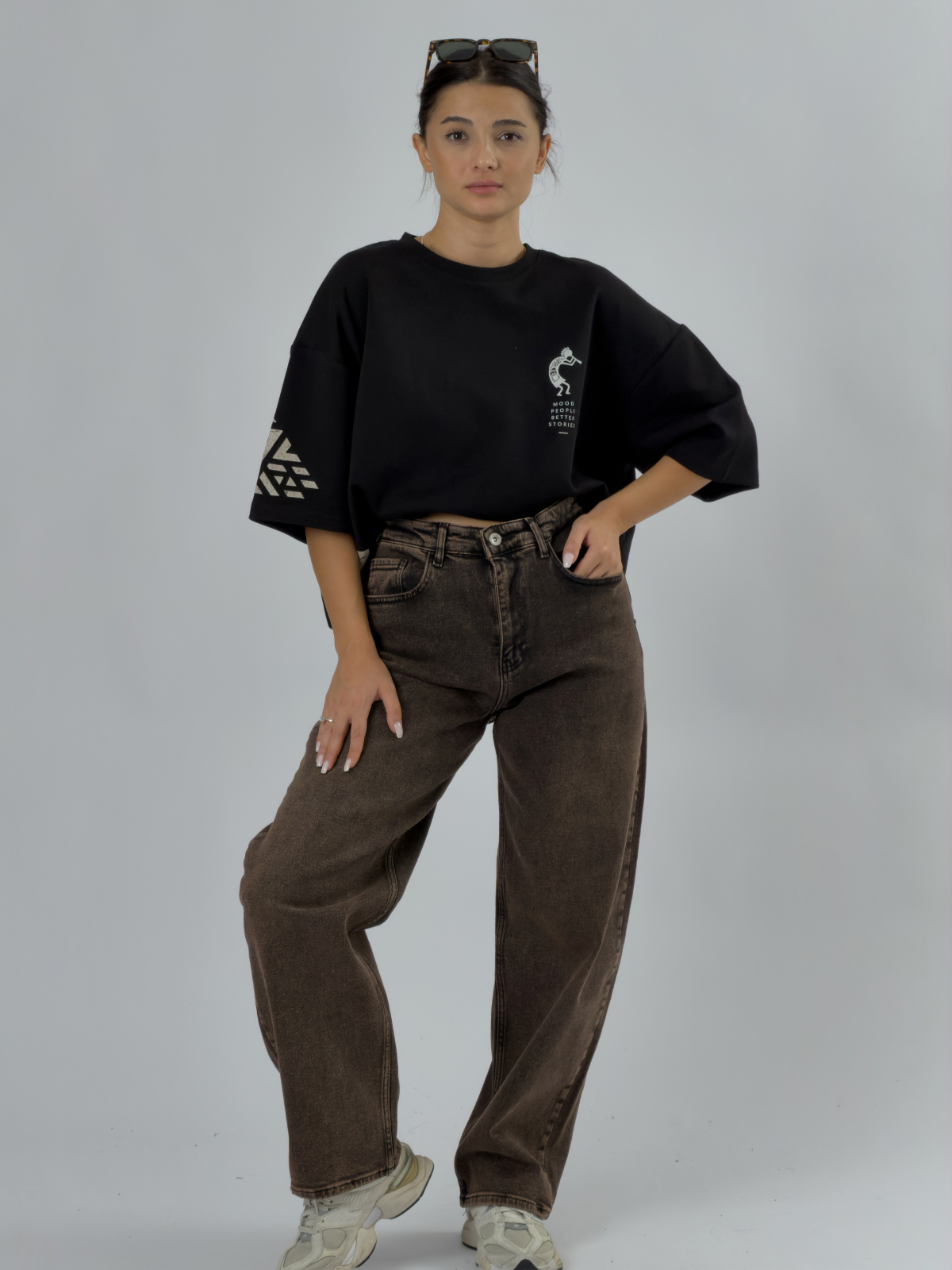 Kadın Baggy Kot Pantolon COC3539