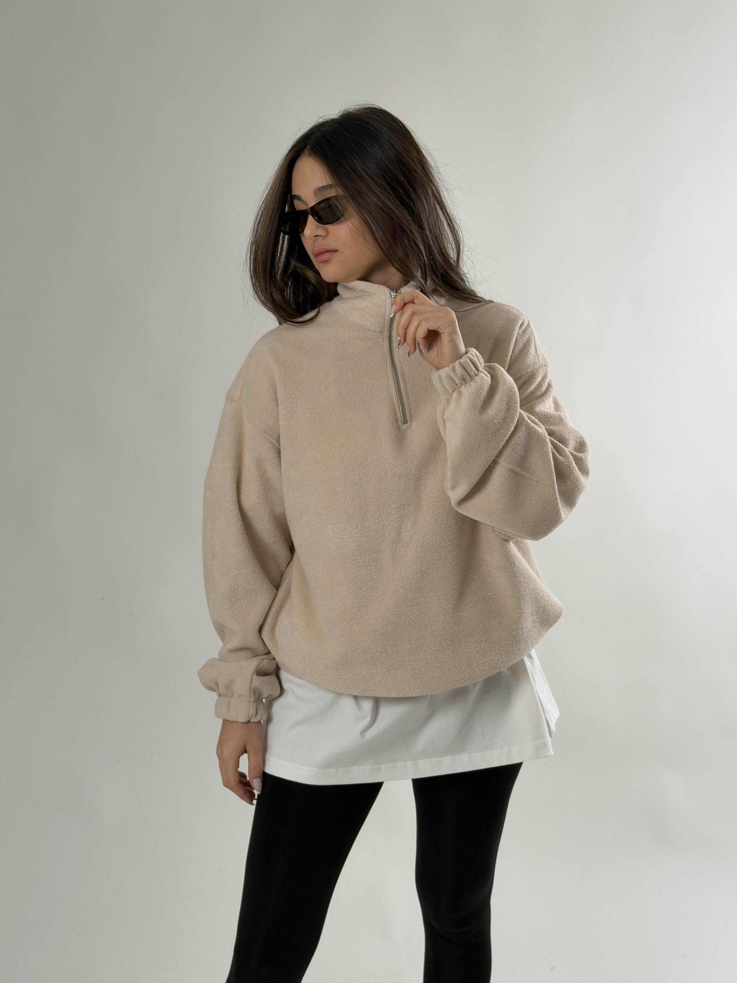 Kadın Ekru Sweatshirt COC2683