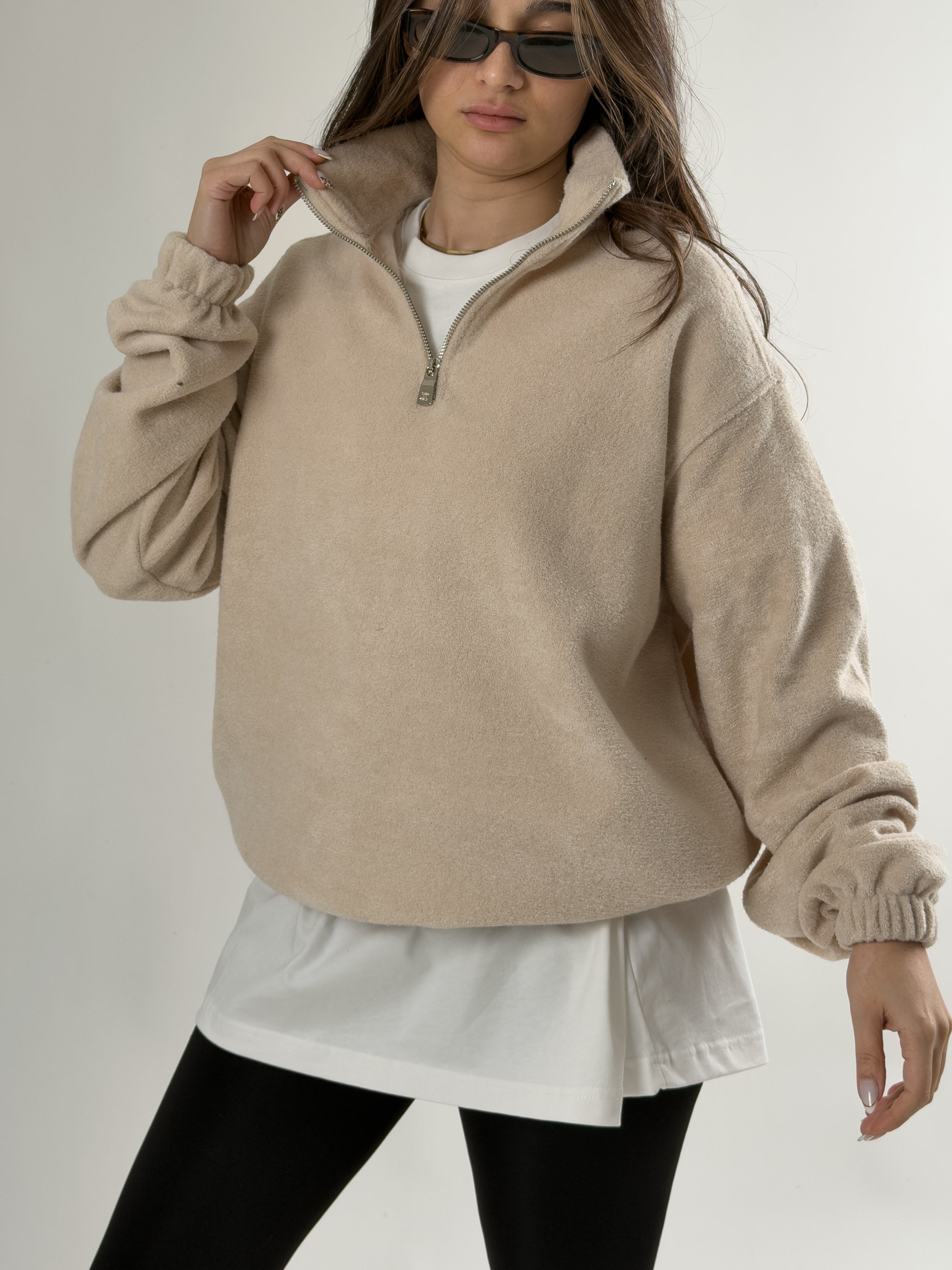 Kadın Ekru Sweatshirt COC2683
