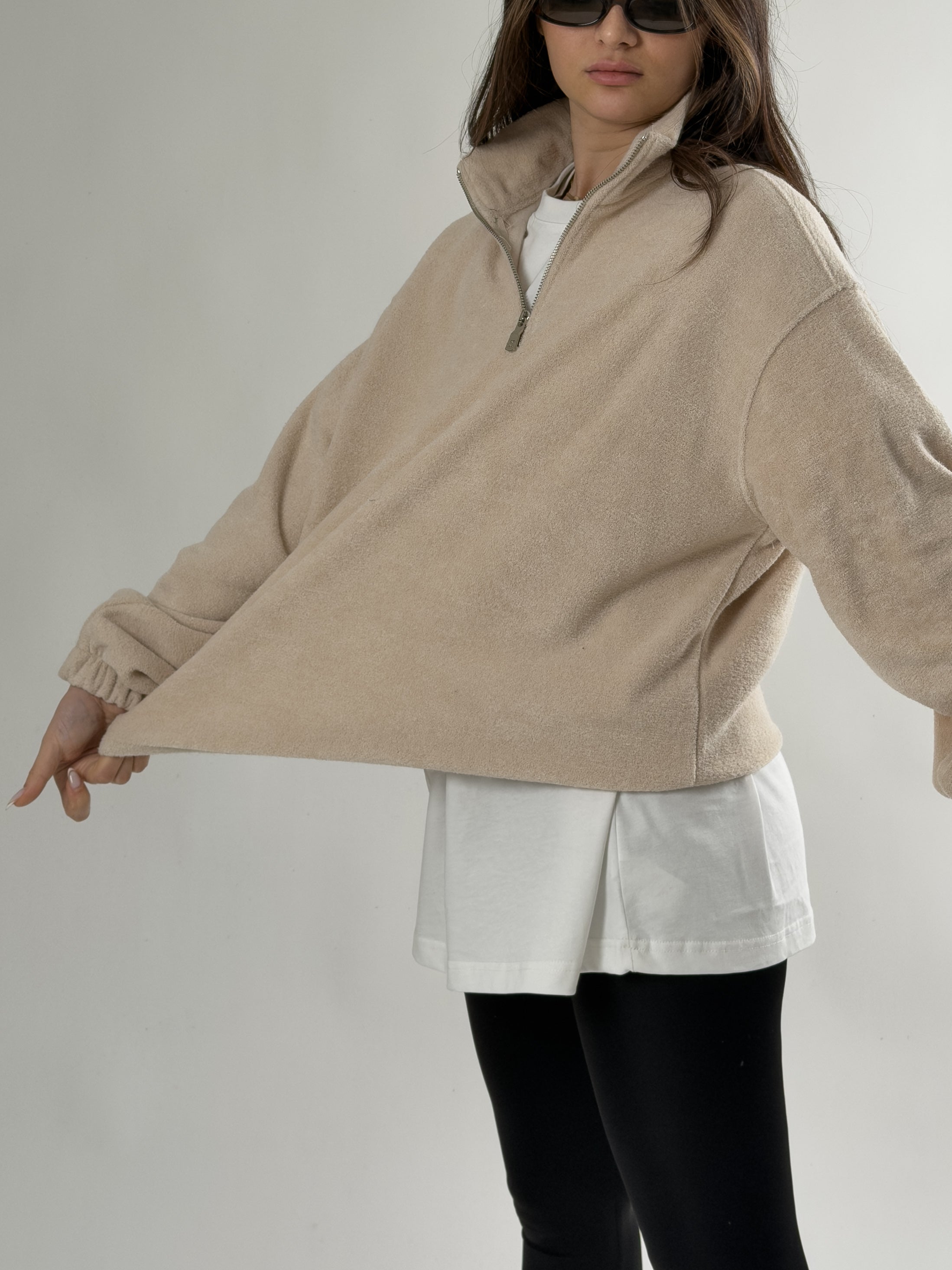 Kadın Ekru Sweatshirt COC2683