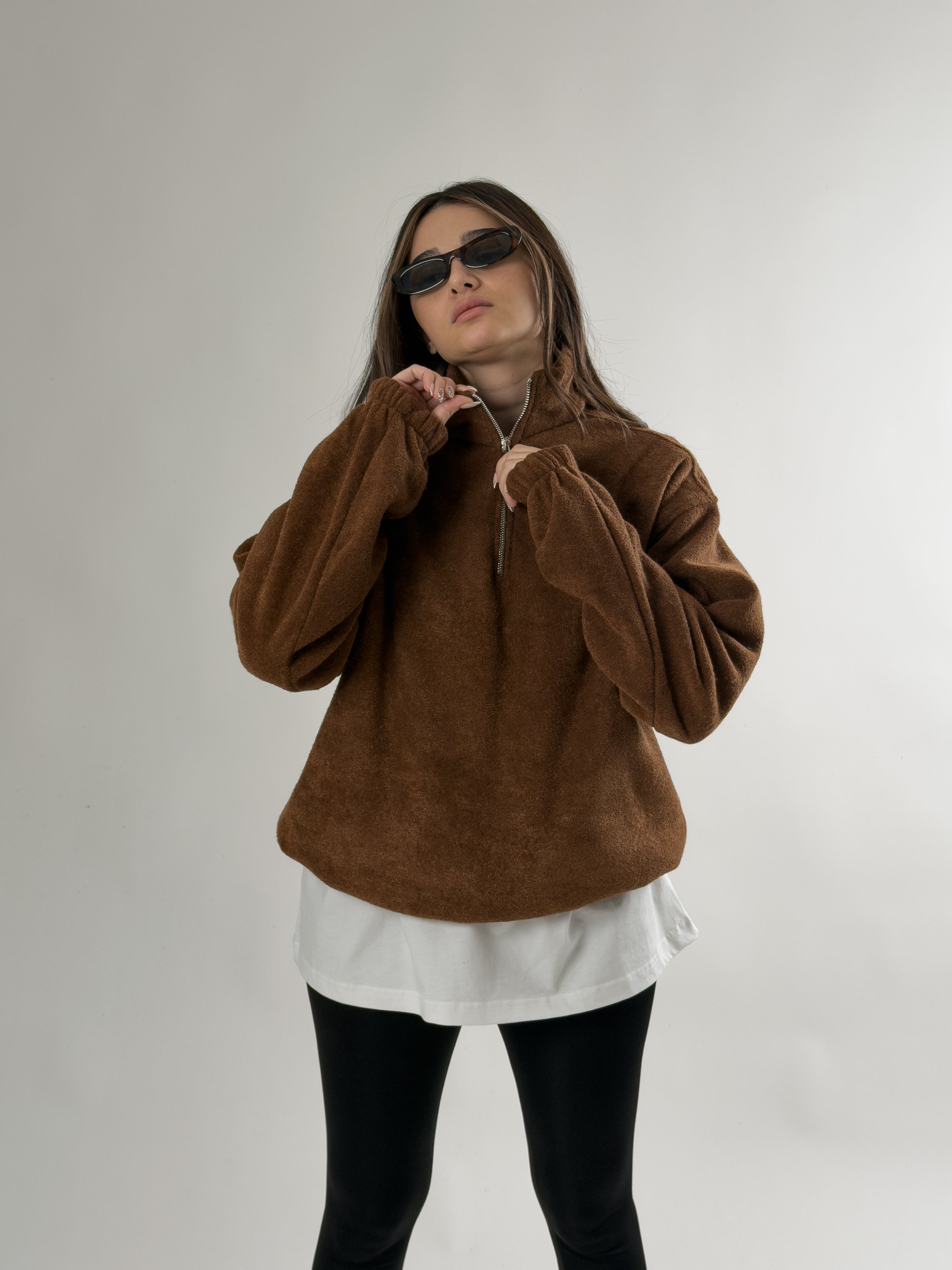 Kadın Kahverengi Sweatshirt COC2685