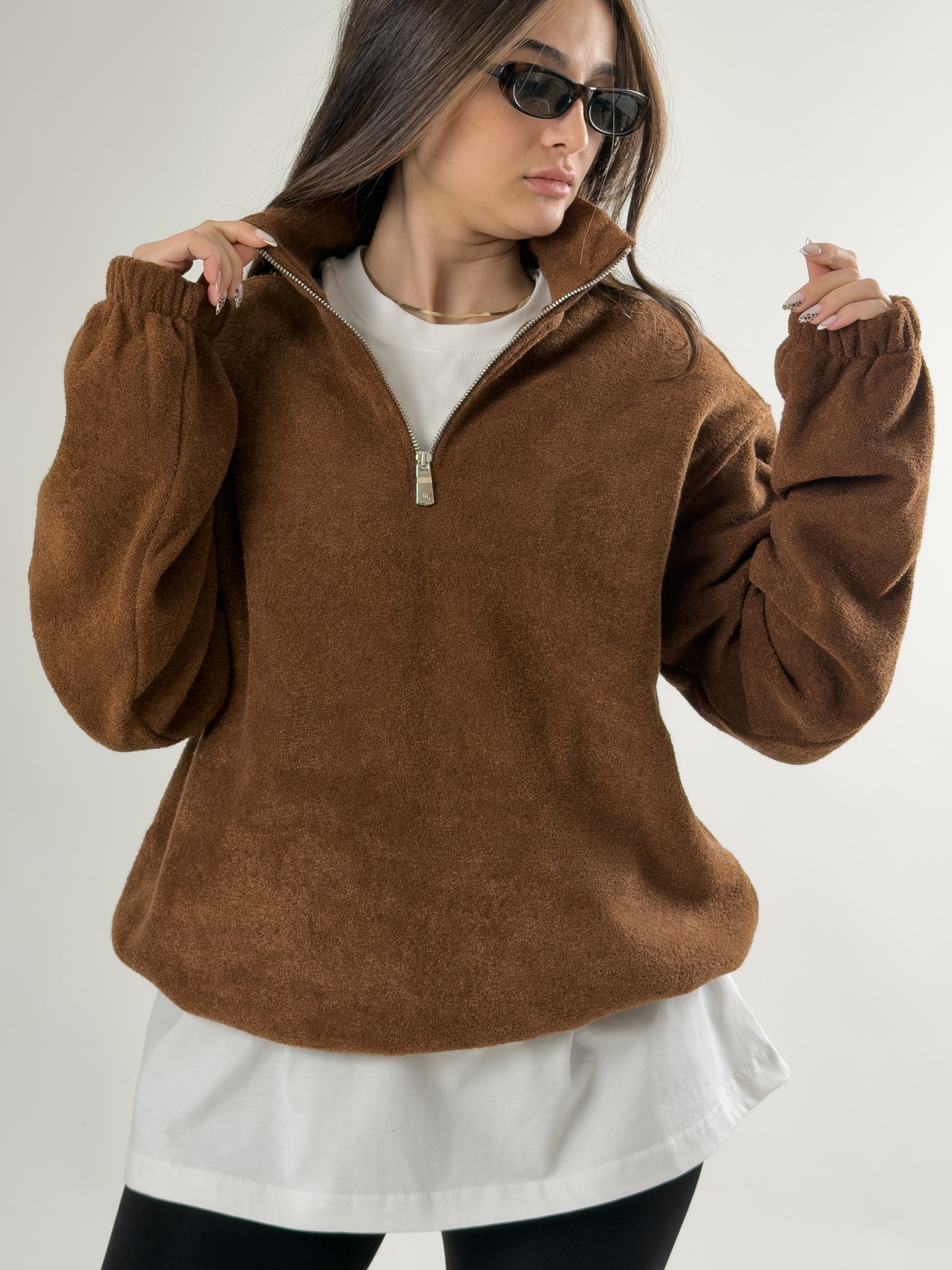 Kadın Kahverengi Sweatshirt COC2685