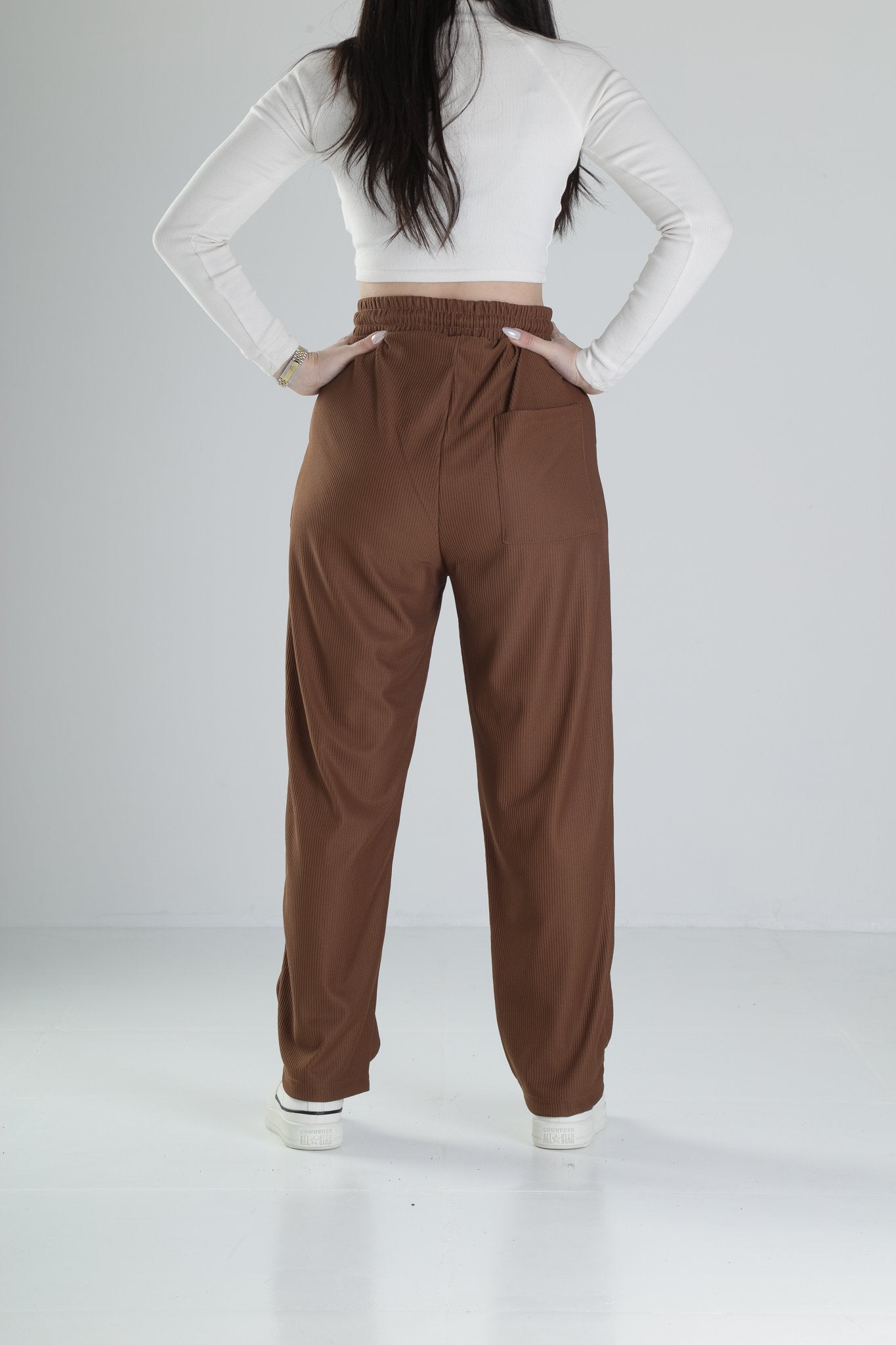 Kahverengi Fitilli Kumaş Pantolon COC2165