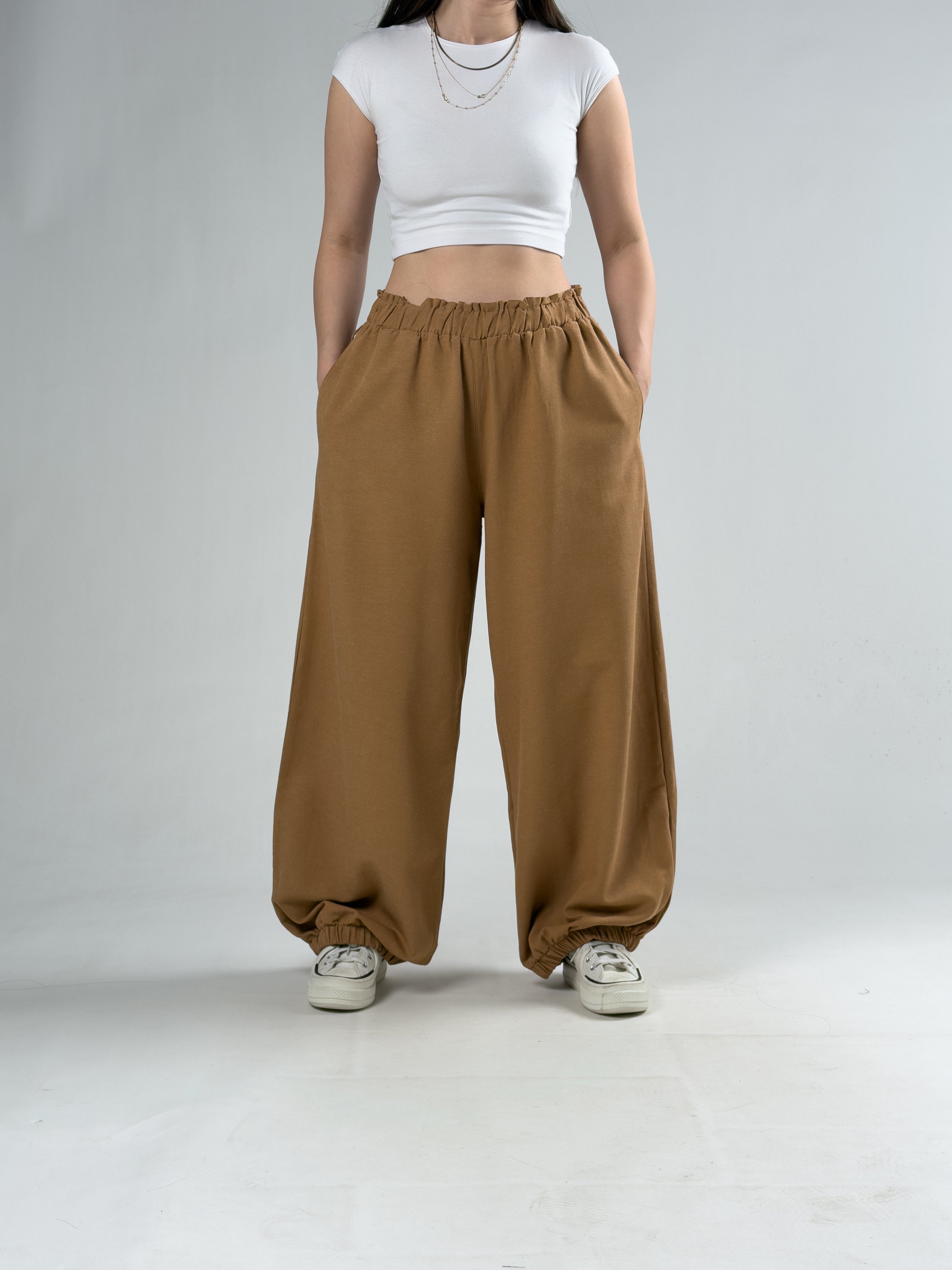 Kahverengi Kadın Oversize Pantolon COC3175