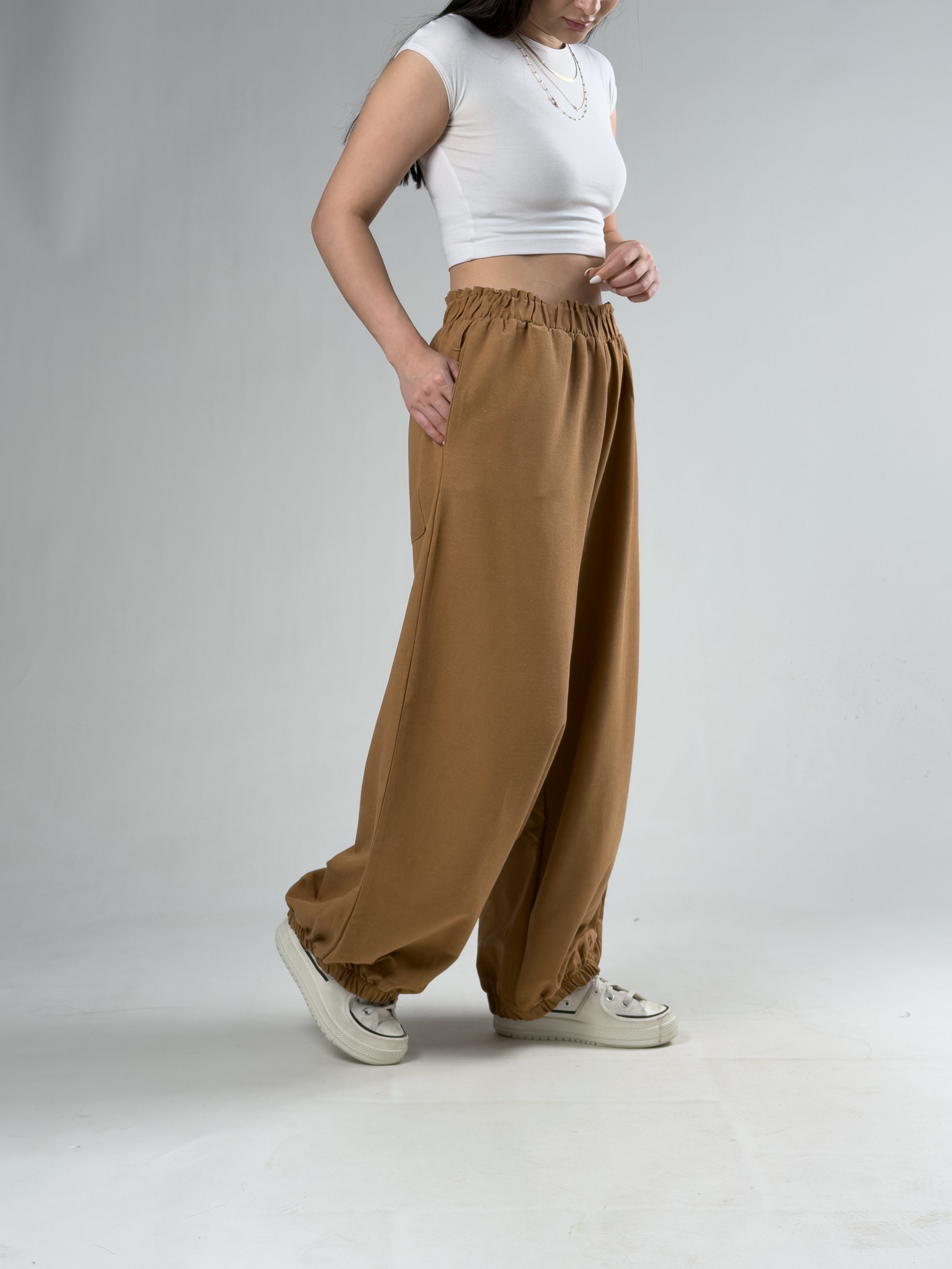 Kahverengi Kadın Oversize Pantolon COC3175
