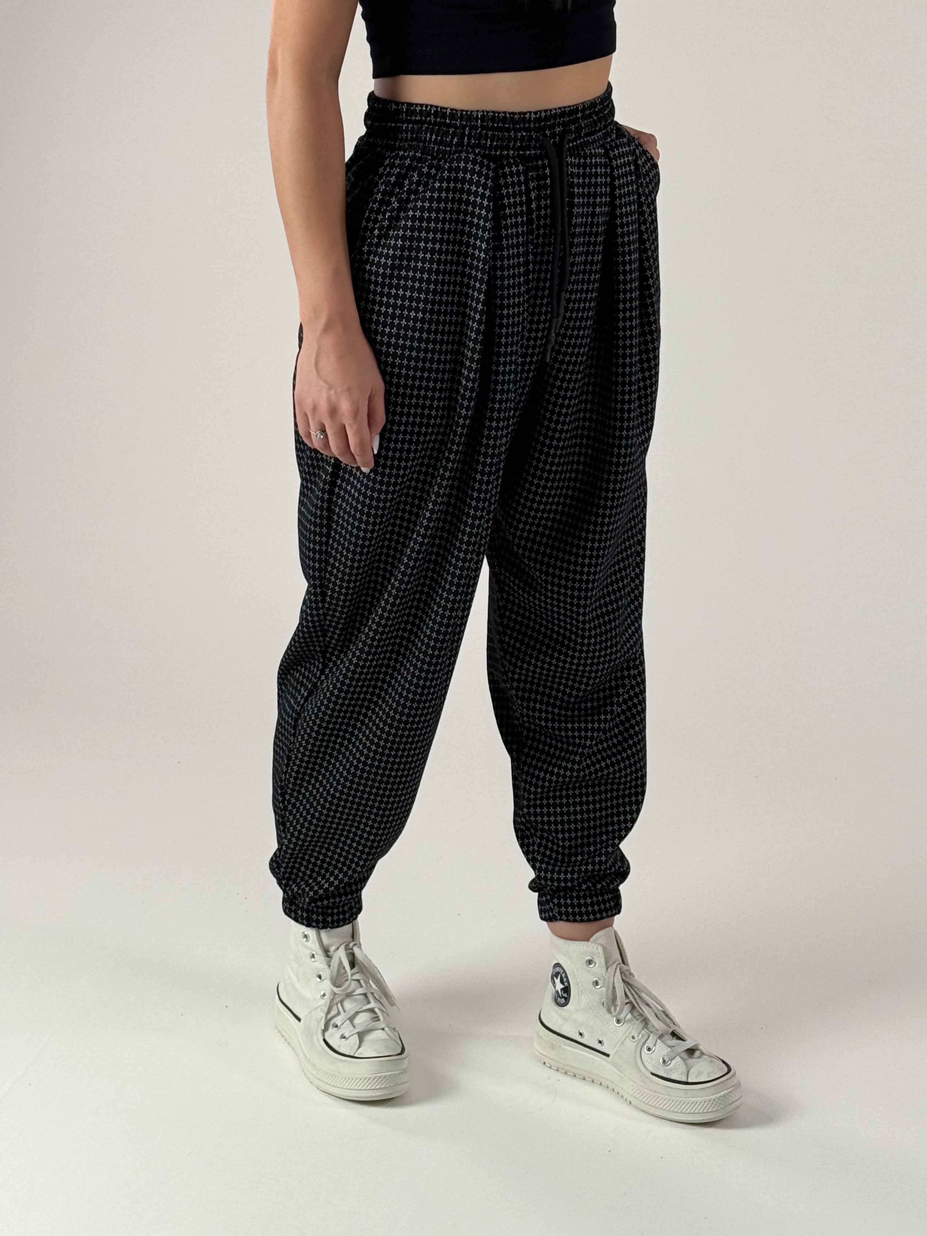 Kare Detaylı Pileli Kadın Jogger Pantolon COC1003
