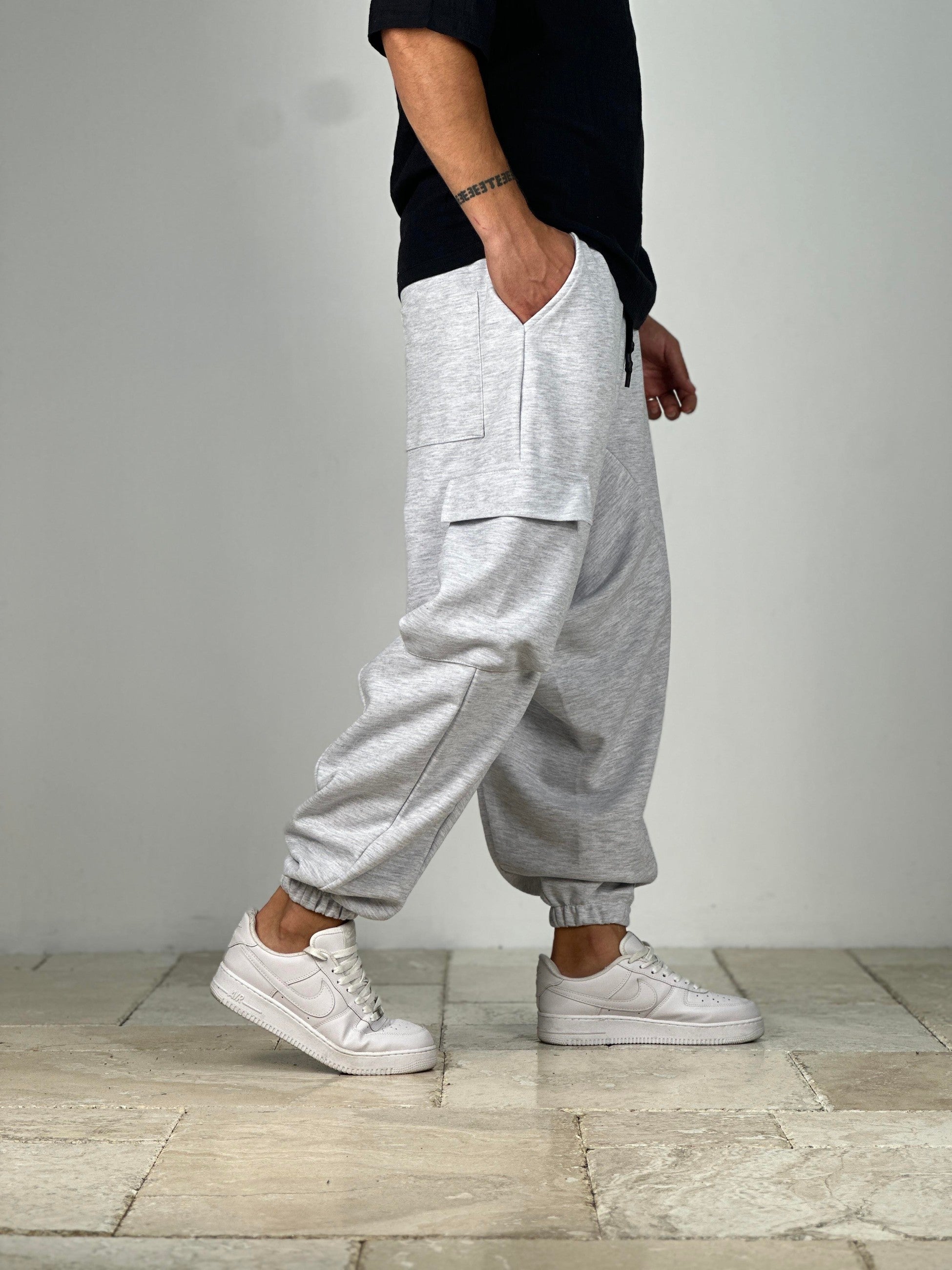Kargo Cepli Gri Şalvar COC2185