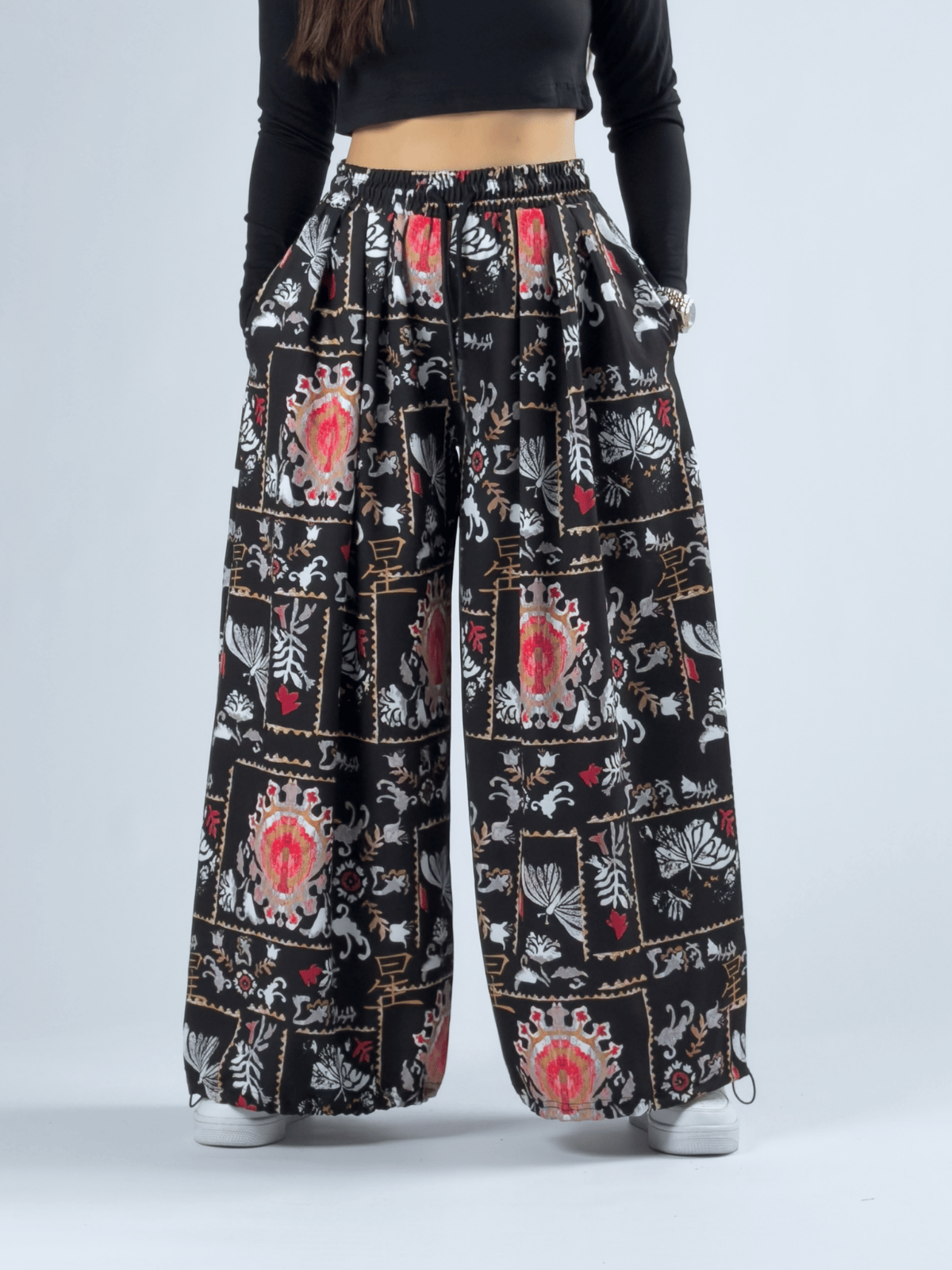 Kelebek Paça Ayarlamalı Süper Oversize Kadın Pantolon COC3366
