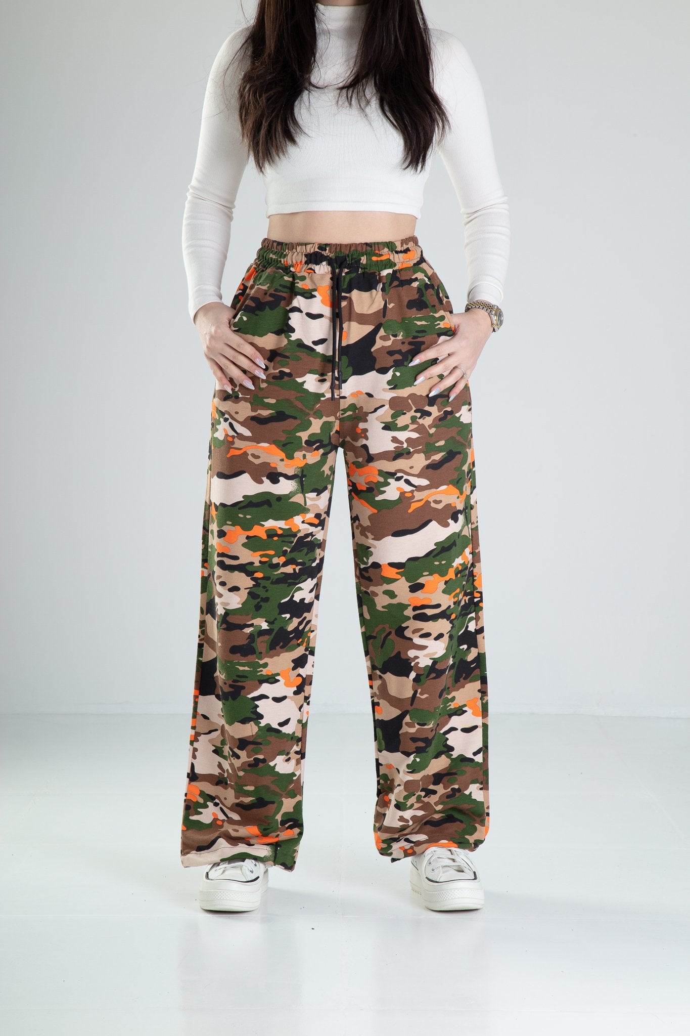 Kendinden Paça Lastikli Kamuflaj Baggy Pantolon COC2200