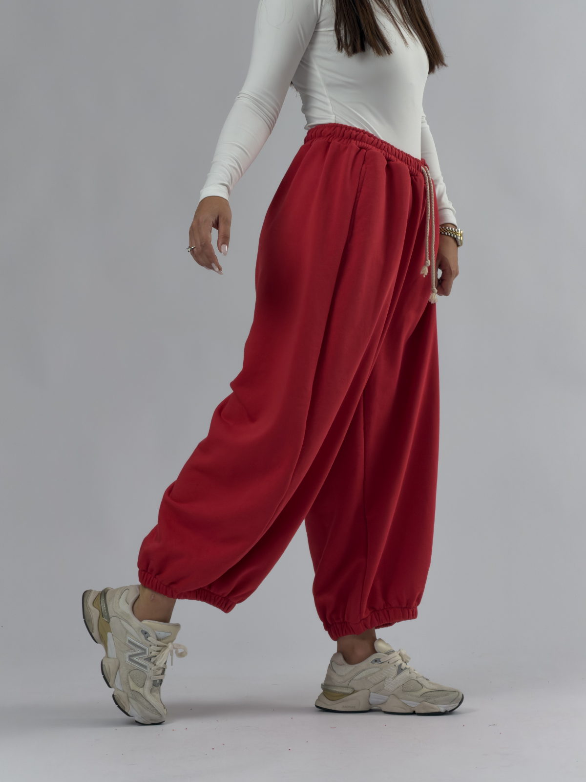 Kırmızı Oversize Kadın Baggy Pantolon COC3428