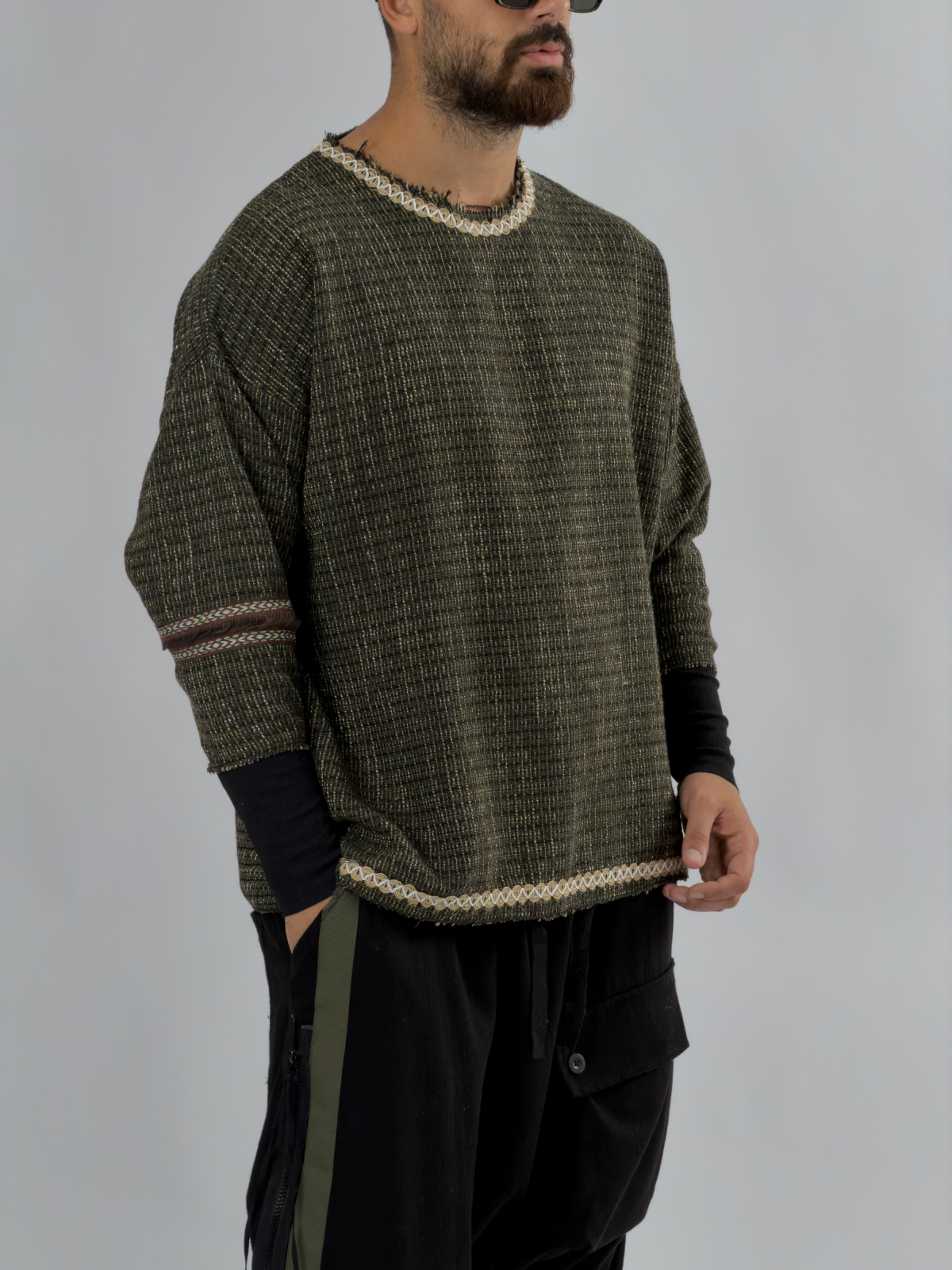 Kol Ribana Kahverengi Erkek Sweatshirt COC3462