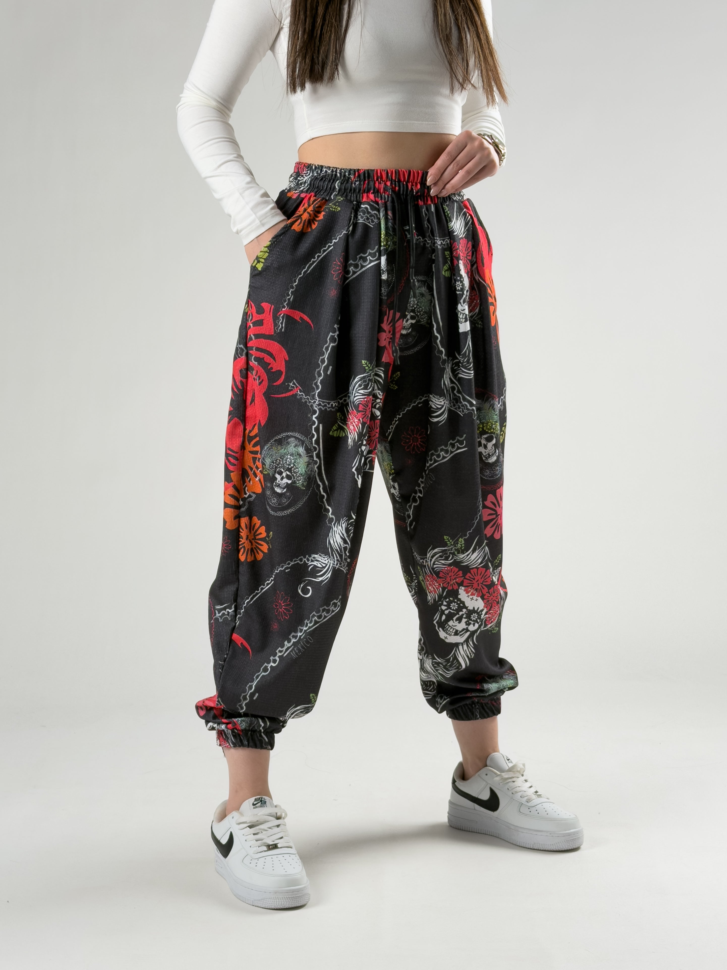 Kuru Kafa Desenli Kadın Jogger Pantolon COC2837