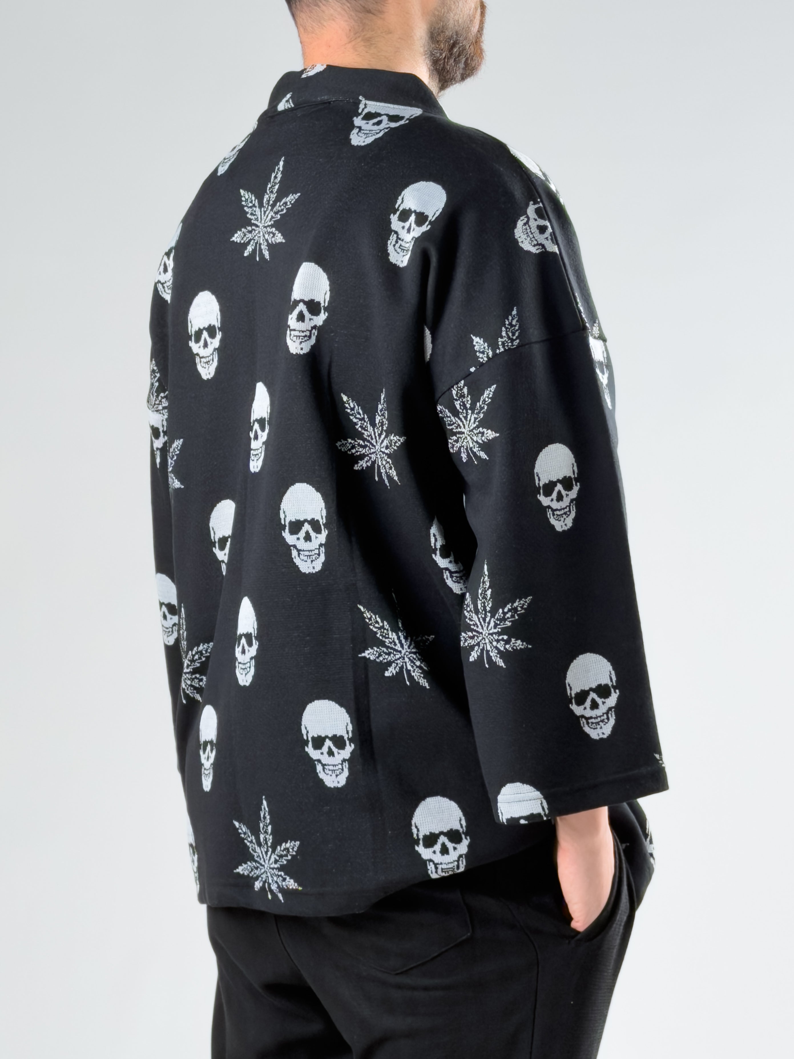 Kurukafa Yaprak Desenli Erkek Kimono COCK0054