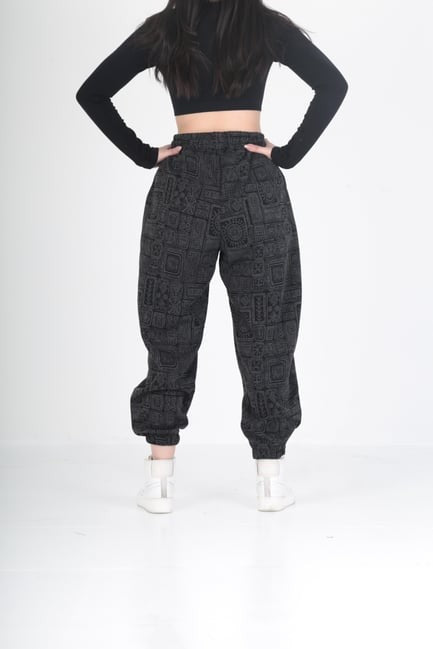 Lahit Desenli Pileli Jogger Pantolon COC2018