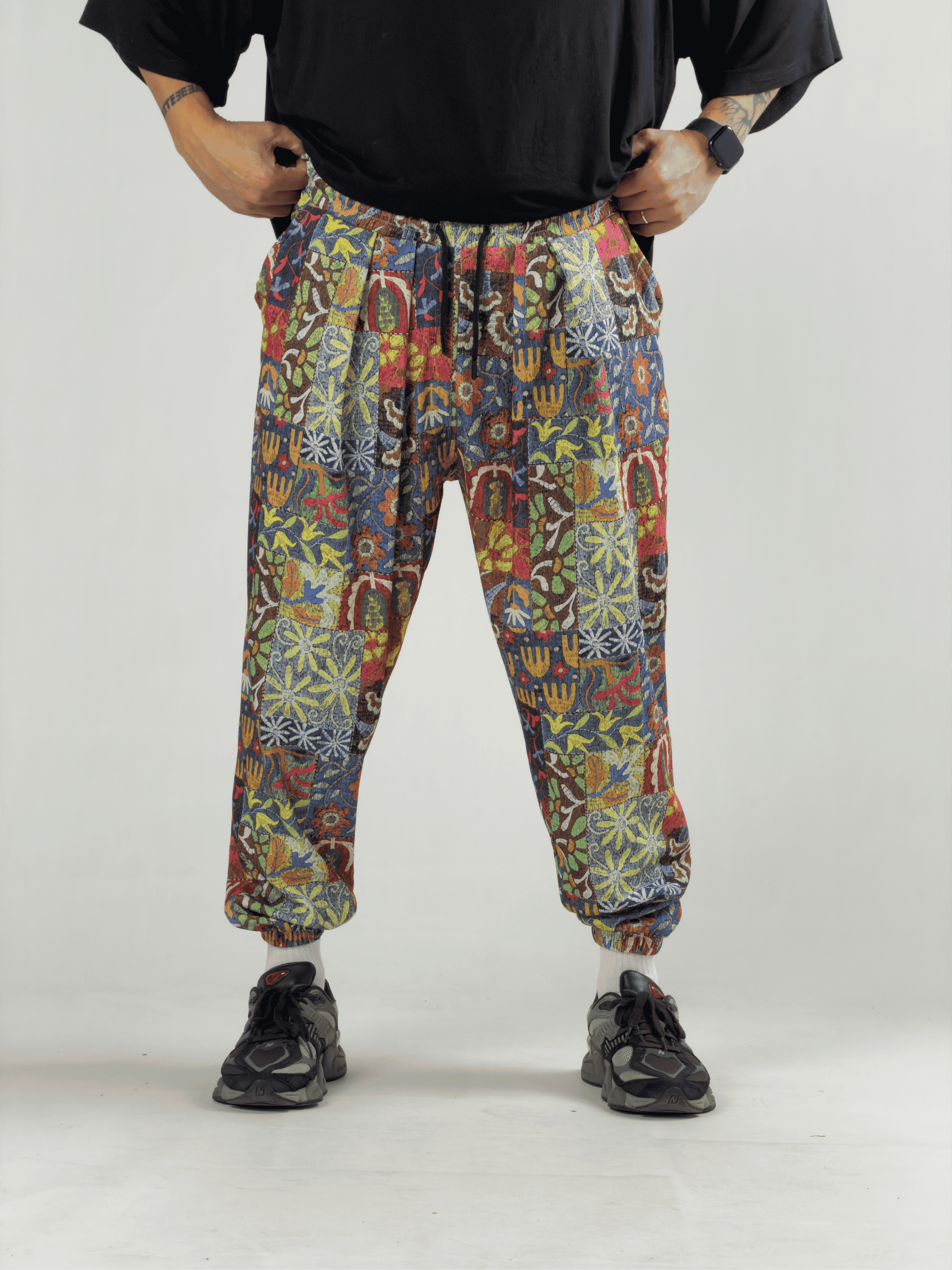 Nakış Desenli Erkek Jogger Pantolon COC3223