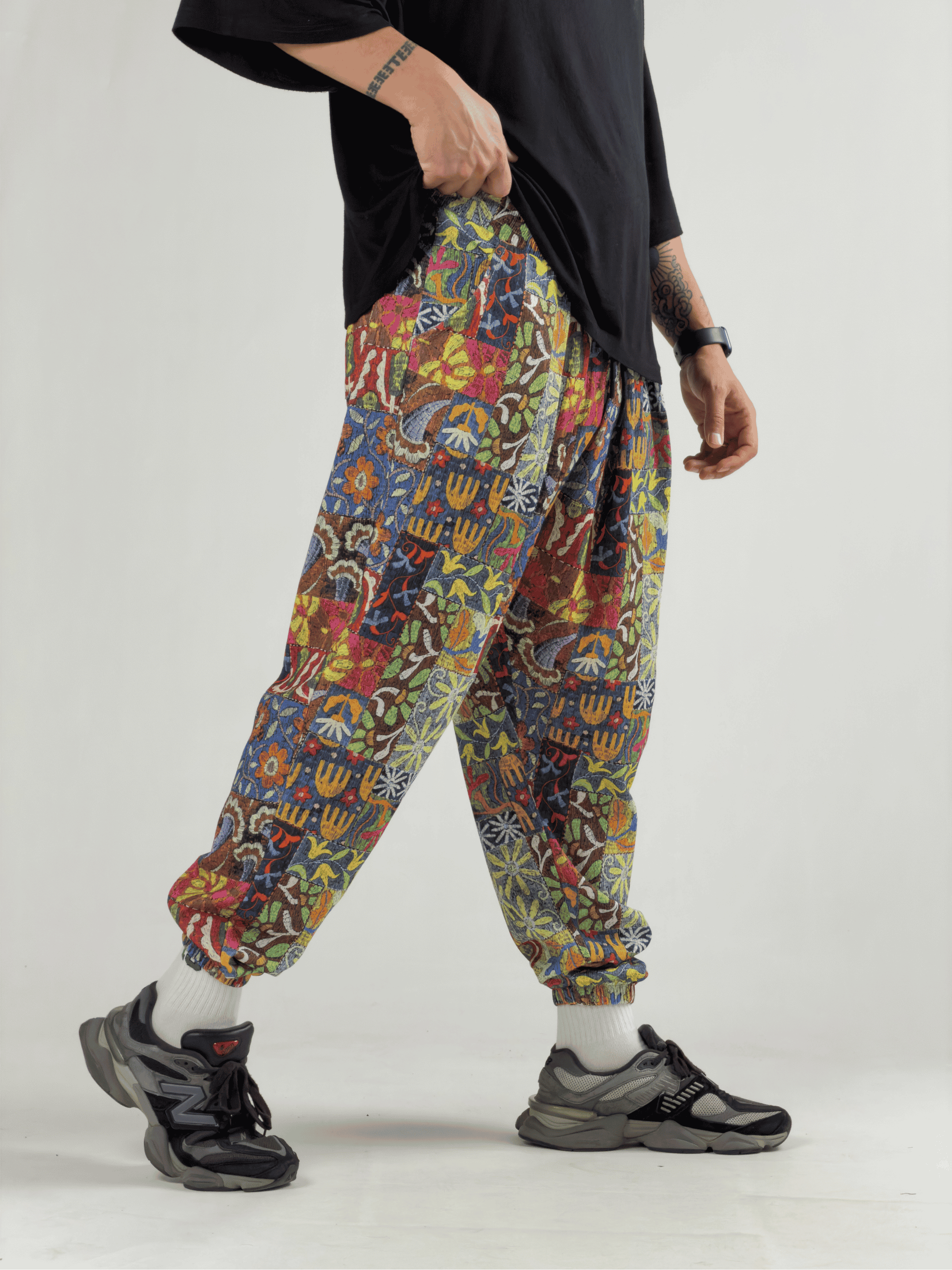 Nakış Desenli Erkek Jogger Pantolon COC3223