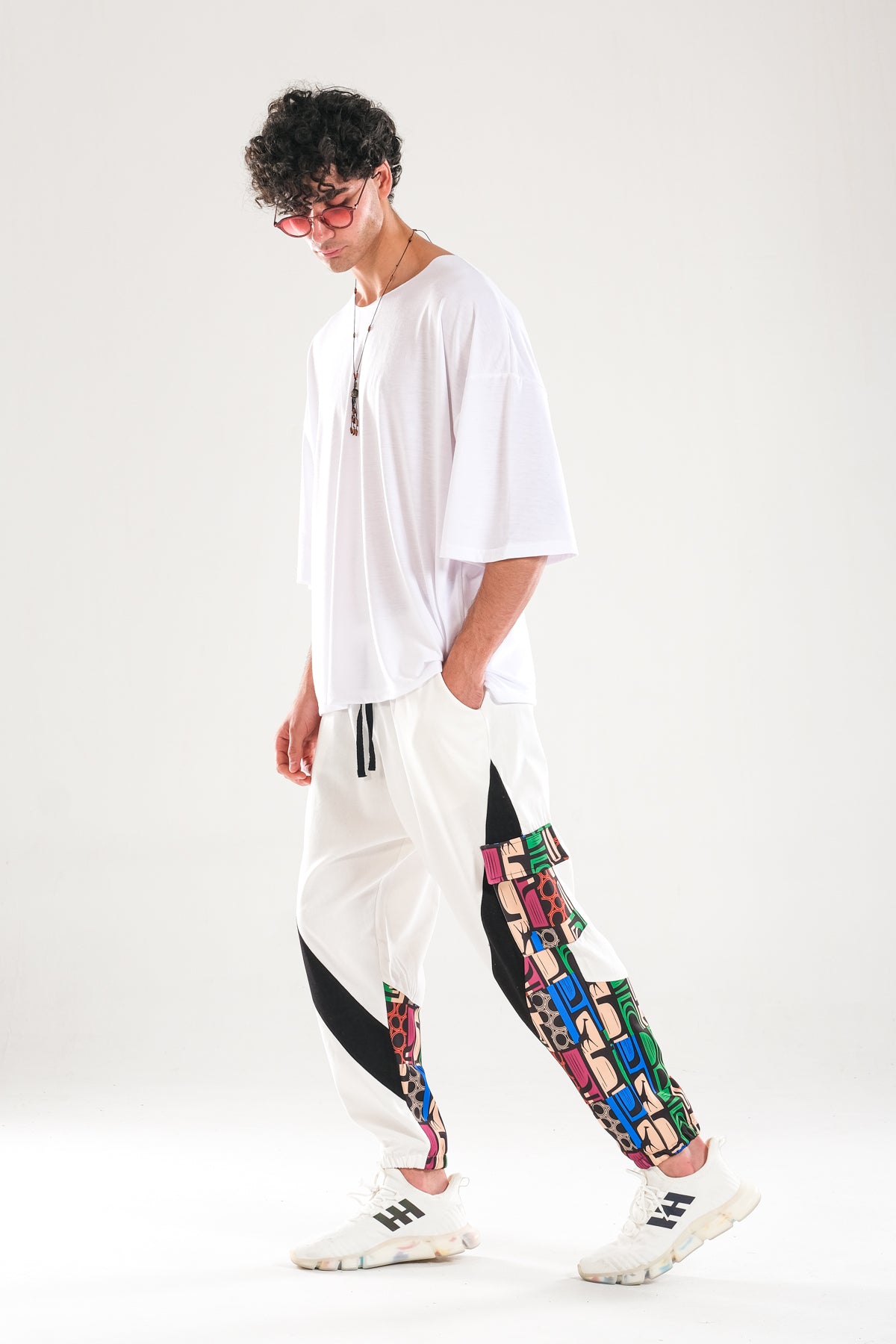 Neon Desenli Gabardin Jogger Pantolon COC1294