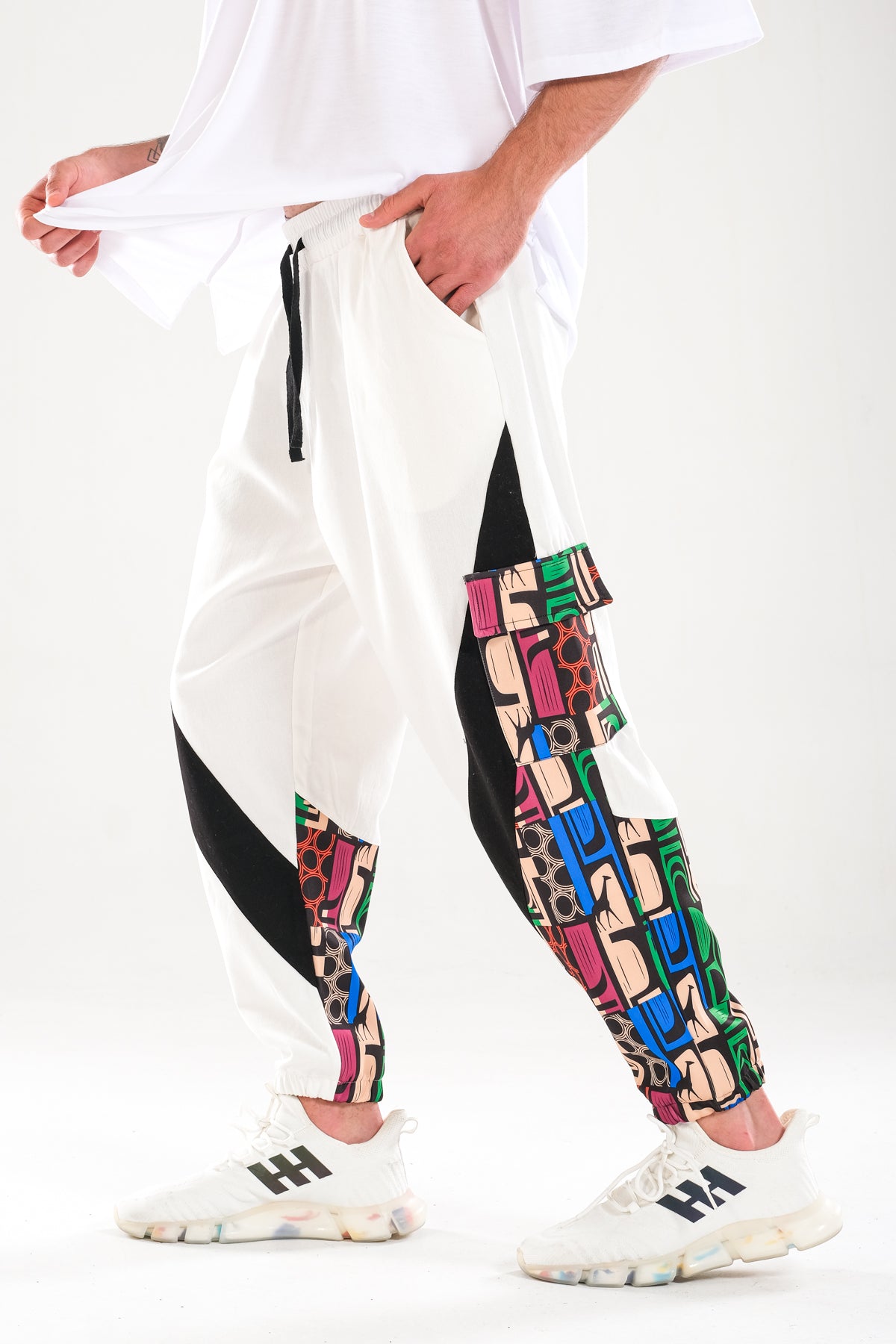 Neon Desenli Gabardin Jogger Pantolon COC1294