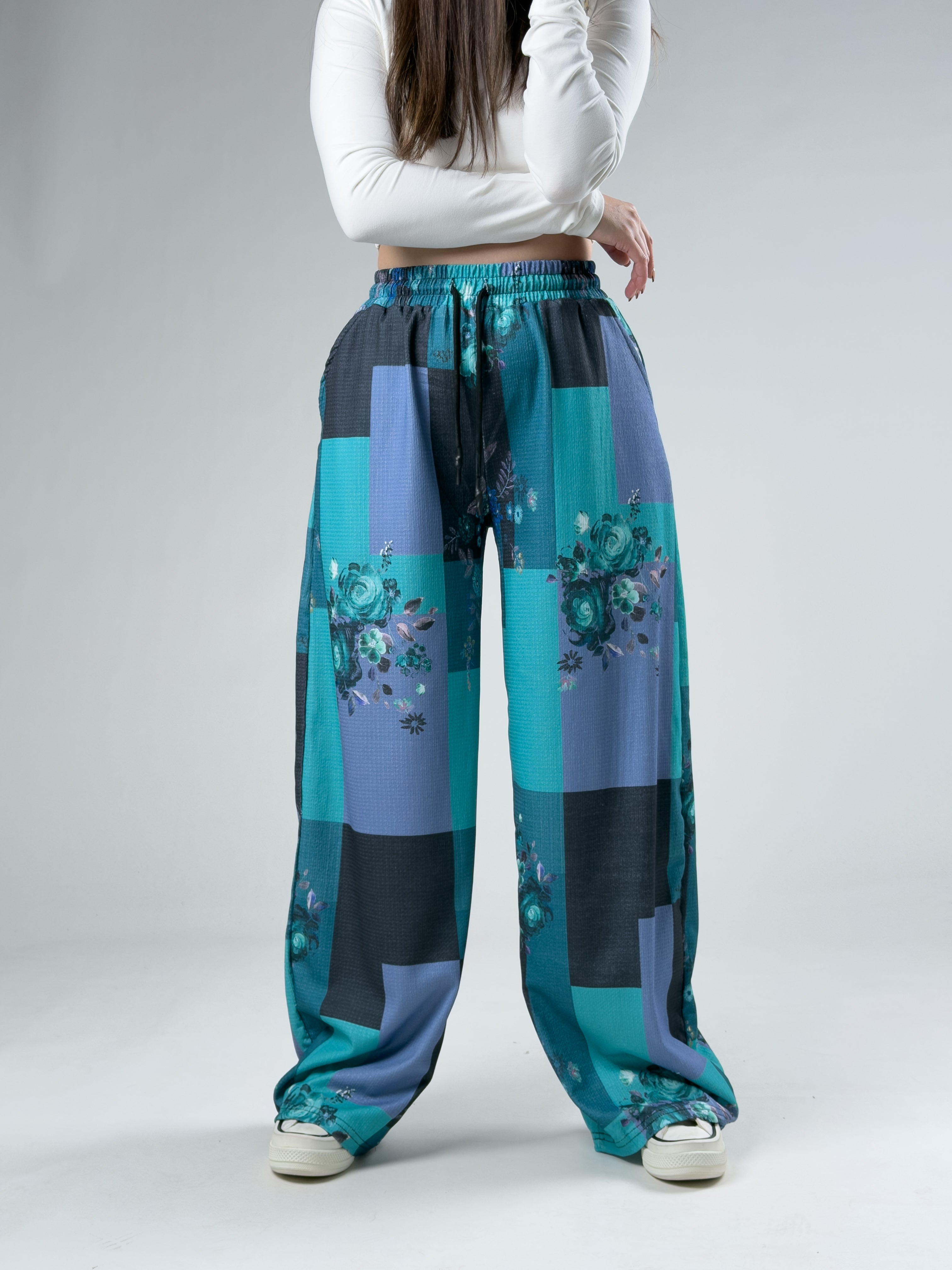 Okyanus Kadın Patchwork Oversize Pantolon COC2948
