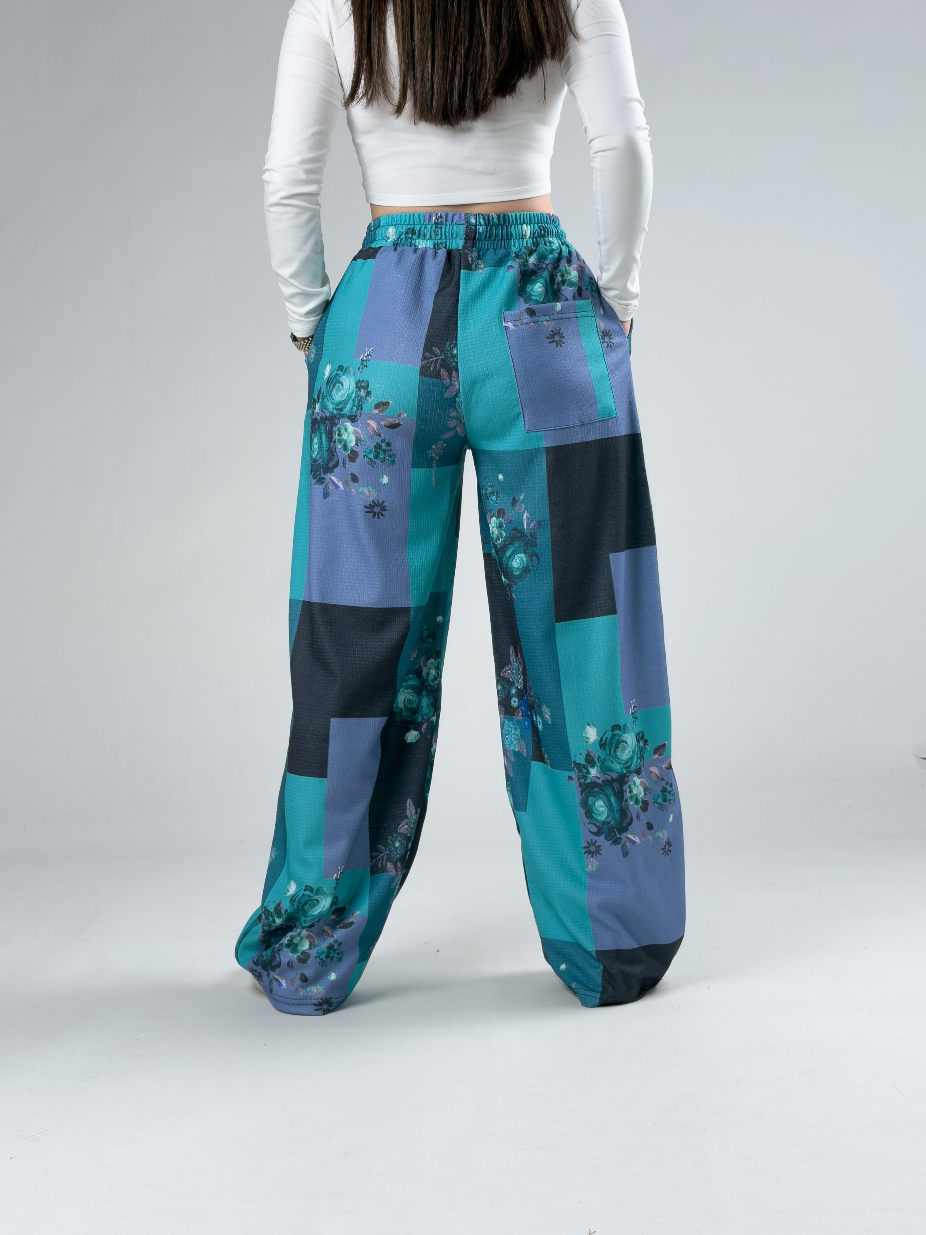 Okyanus Kadın Patchwork Oversize Pantolon COC2948