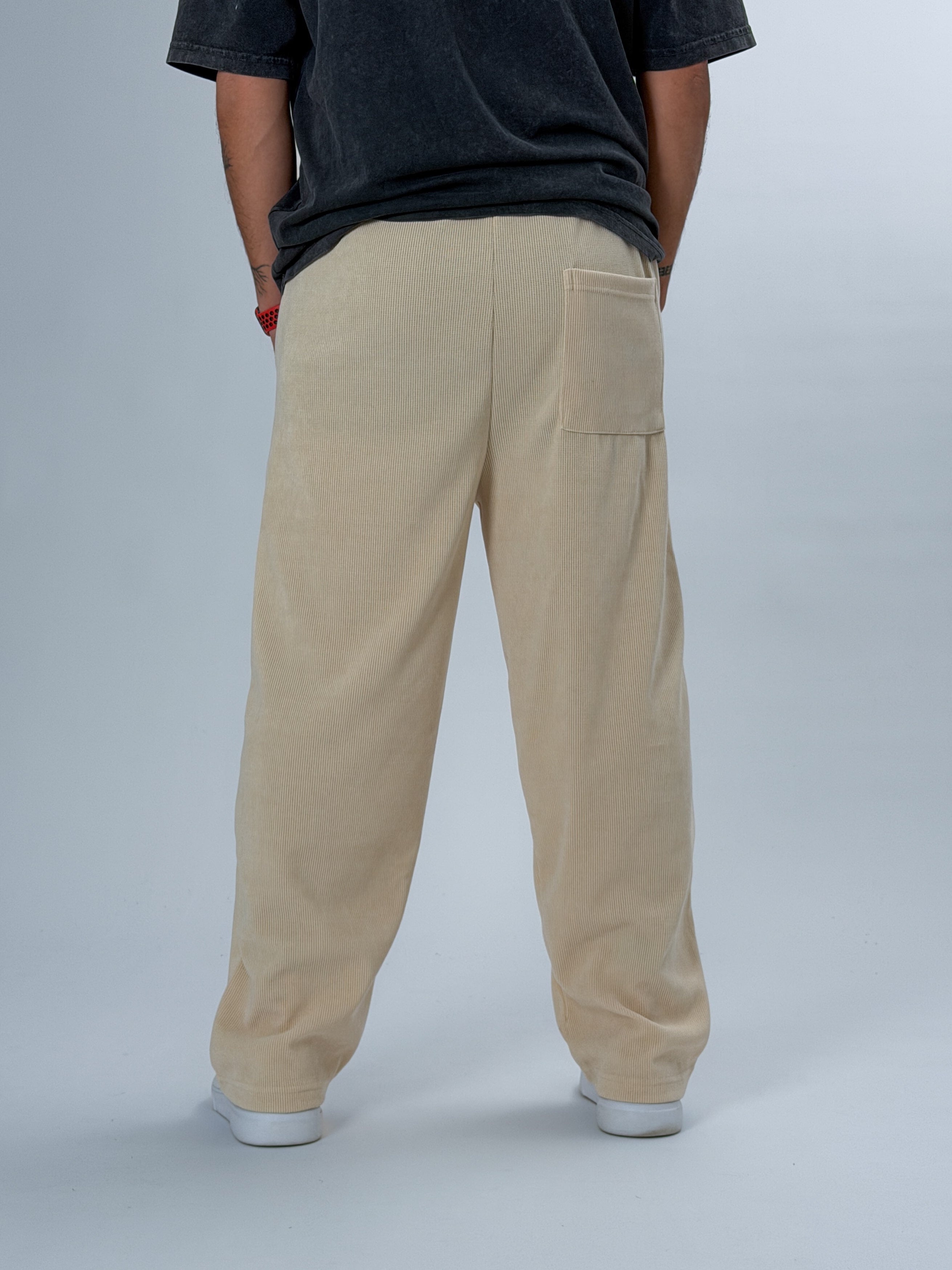Oversize Bej Erkek Baggy Pantolon COC2546