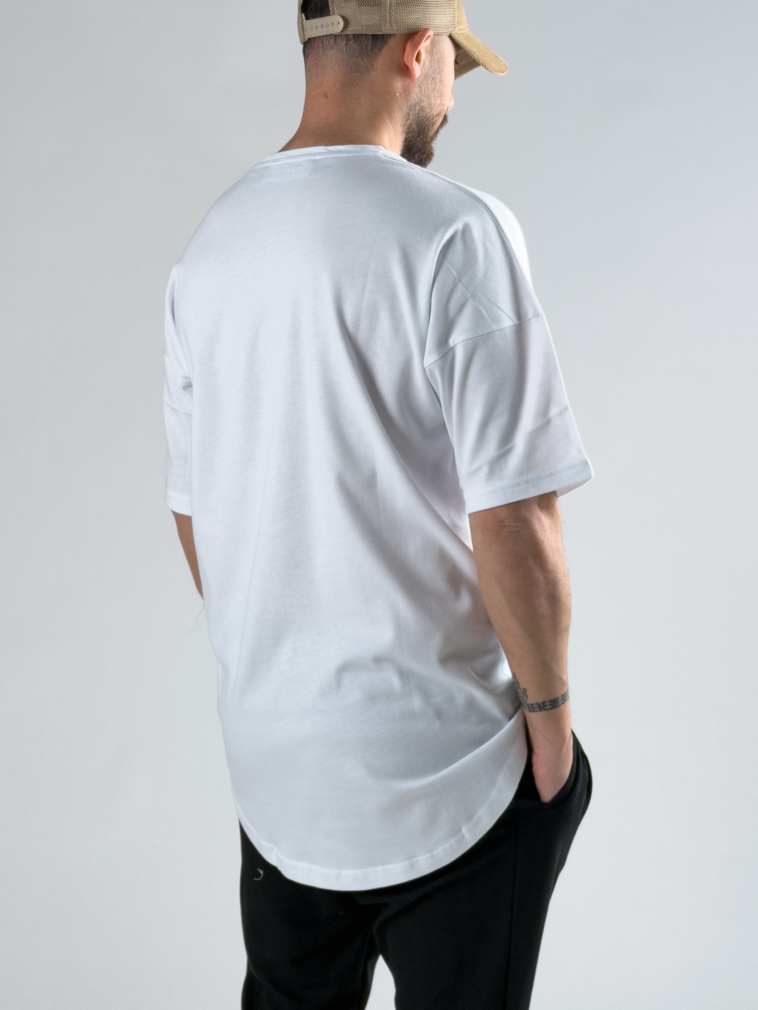 Oversize Beyaz Erkek T-Shirt COC3073