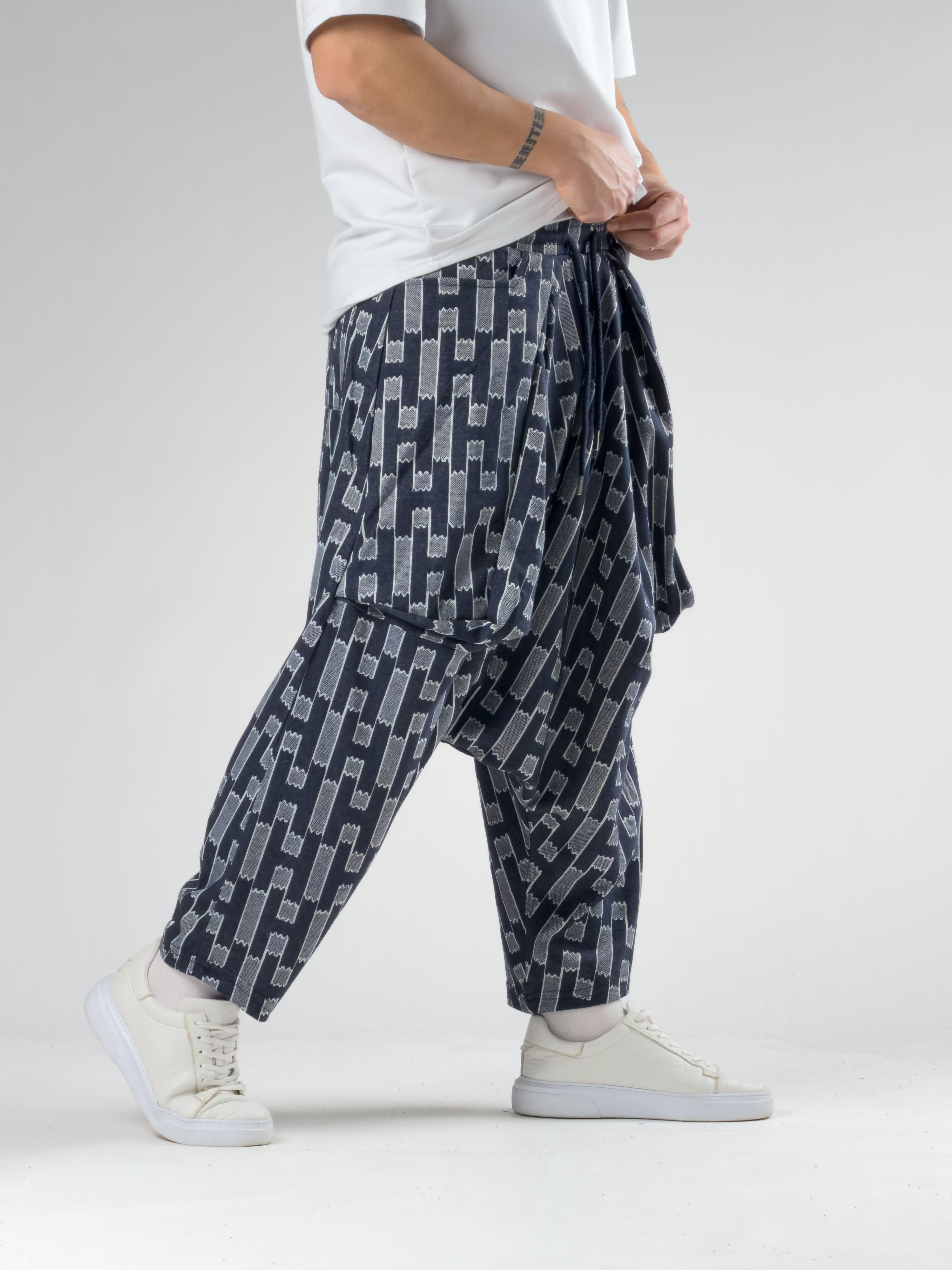 Oversize Desenli Erkek Avangard Şalvar COC2789